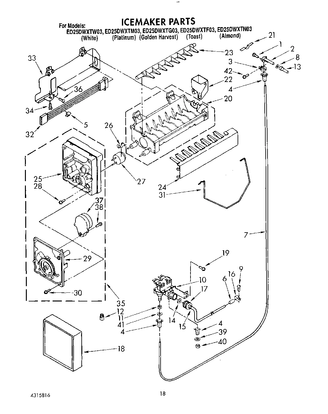 13 - ICEMAKER, LIT/OPTIONAL