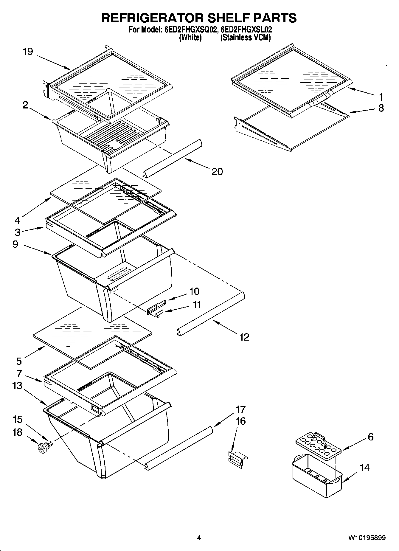 03 - REFRIGERATOR SHELF PARTS