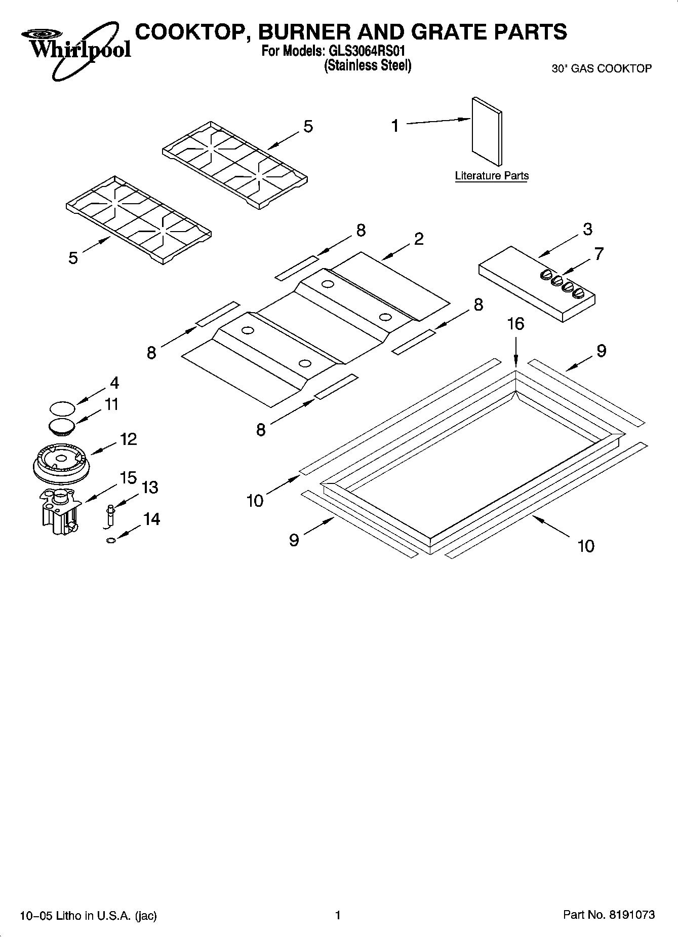 01 - COOKTOP, BURNER AND GRATE PARTS