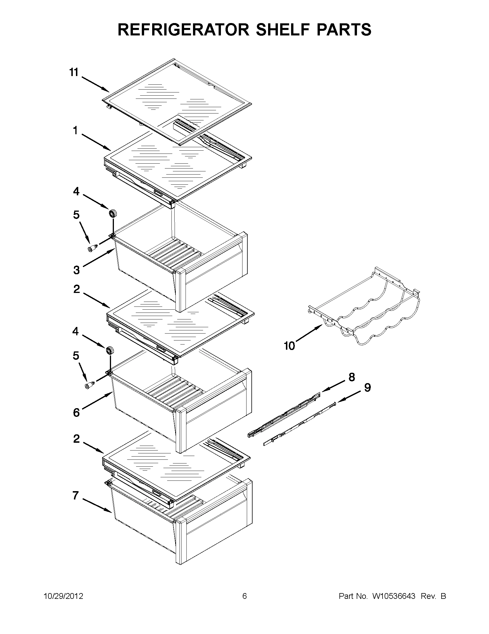 03 - REFRIGERATOR SHELF PARTS