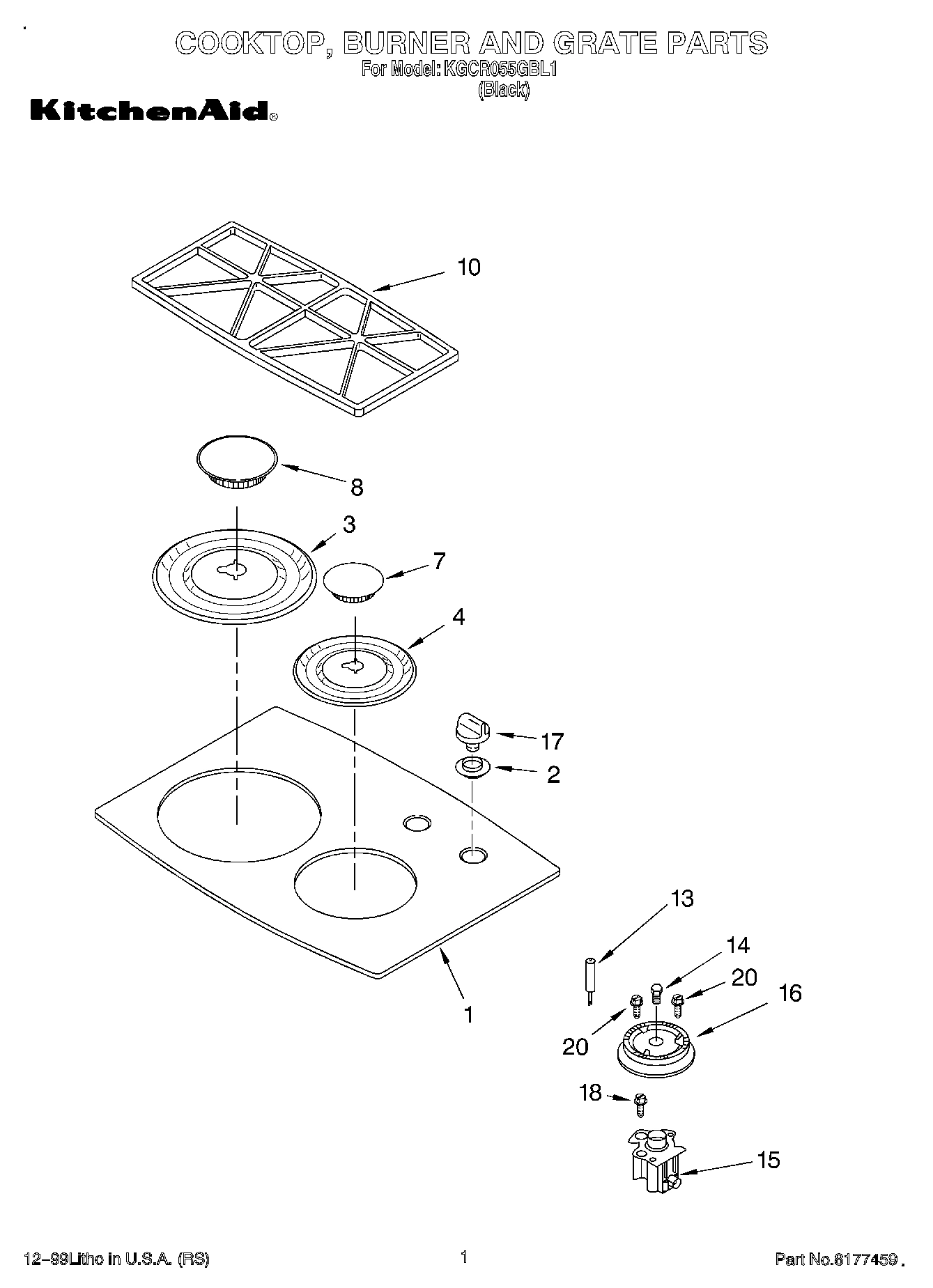 01 - COOKTOP, BURNER AND GRATE PARTS