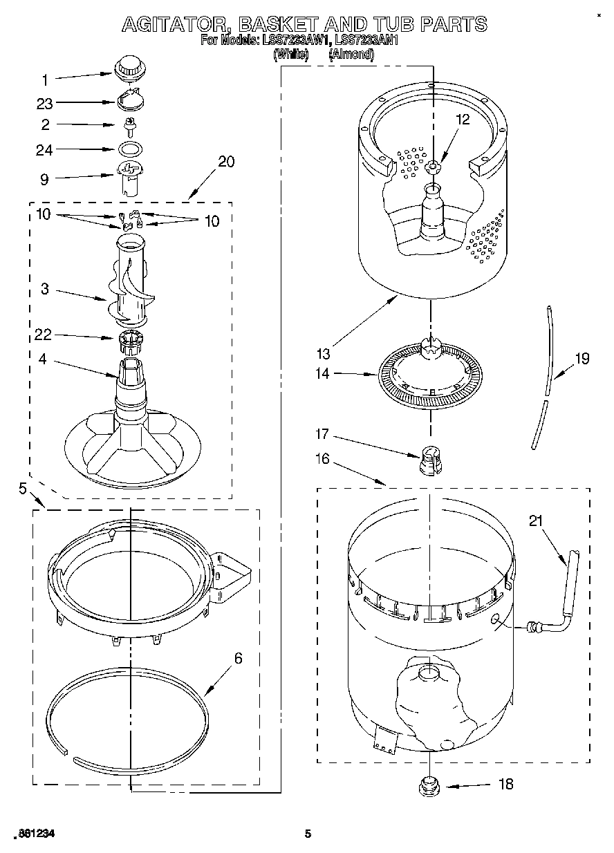 03 - AGITATOR, BASKET AND TUB