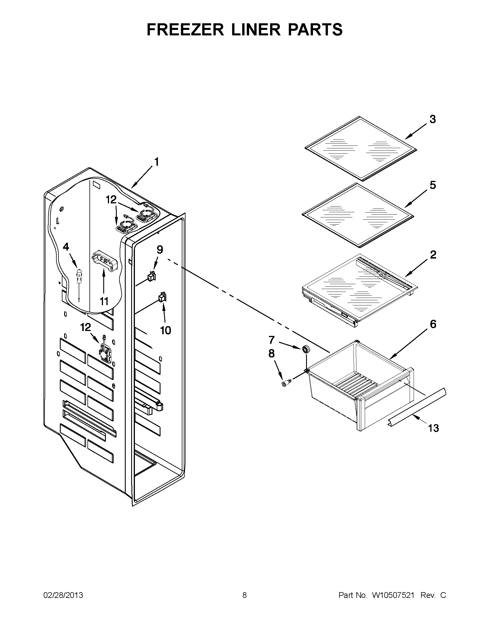 04 - FREEZER LINER PARTS