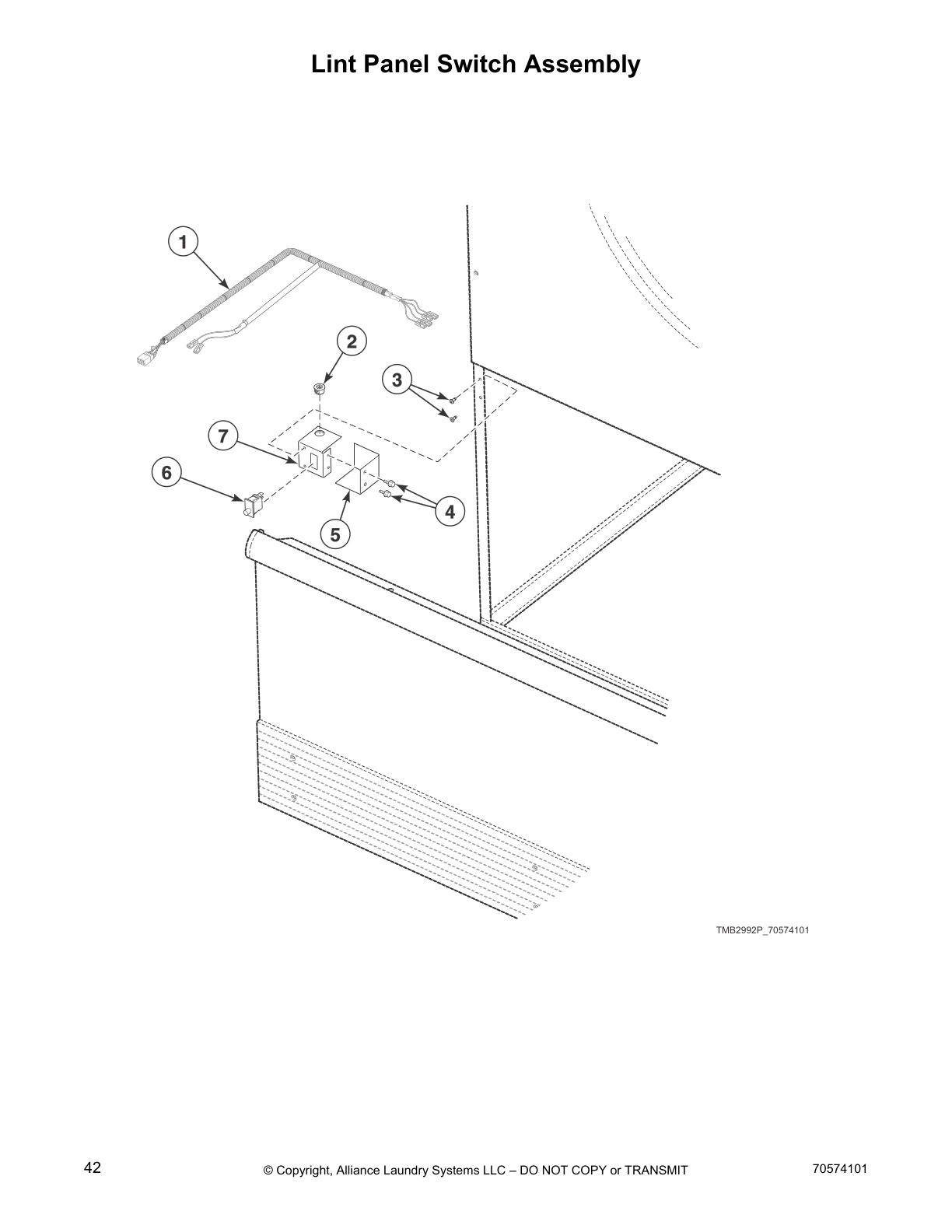 Lint Panel Switch Assembly