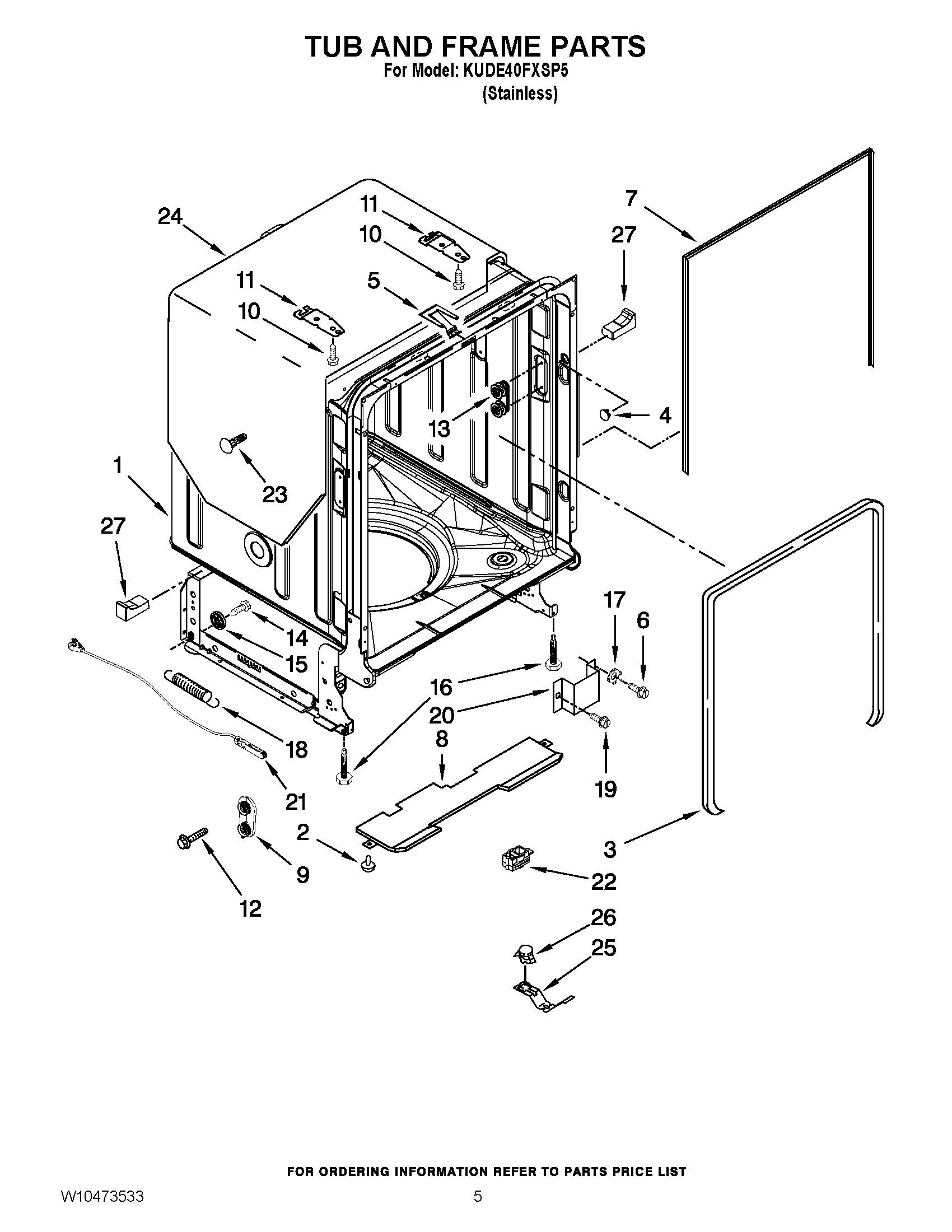 05 - TUB AND FRAME PARTS