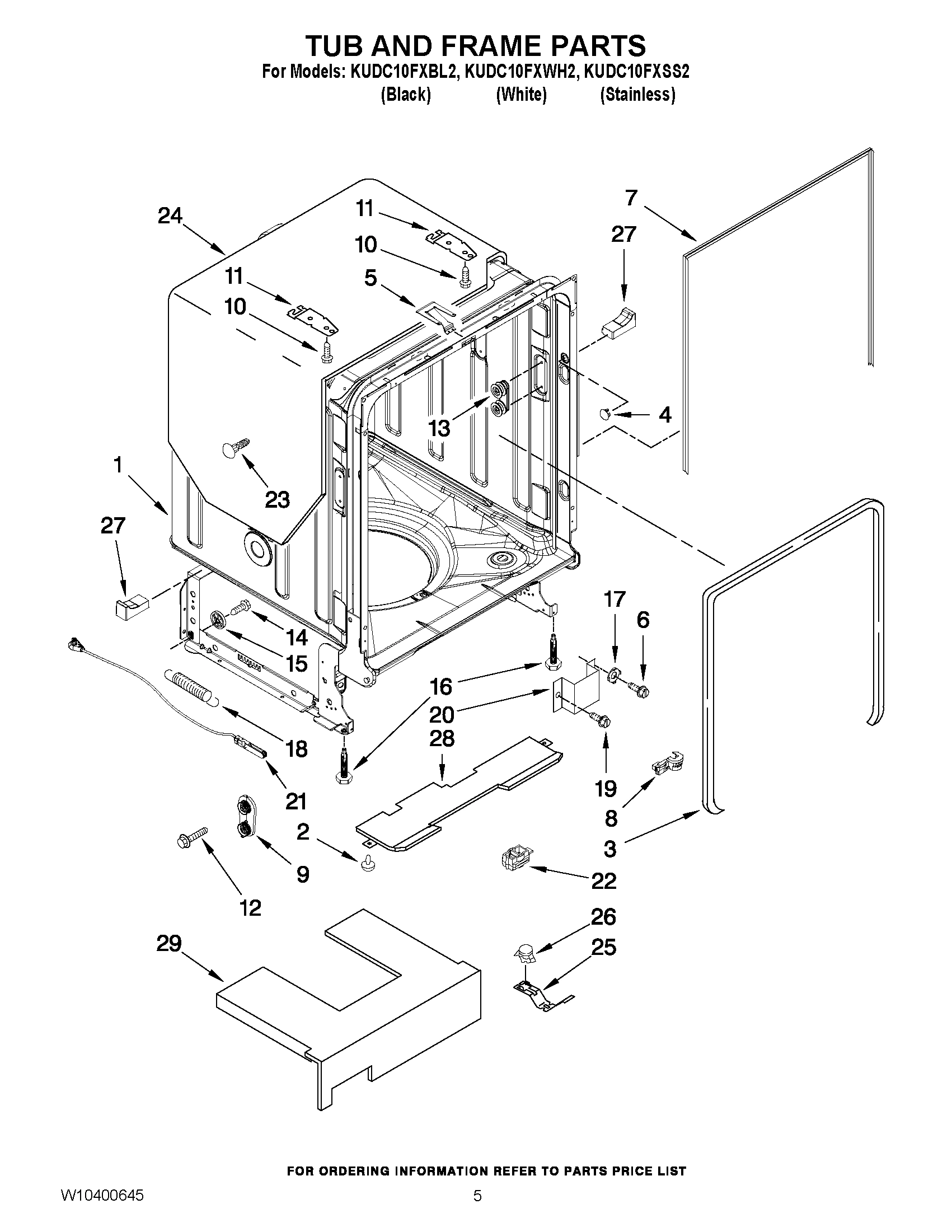 05 - TUB AND FRAME PARTS