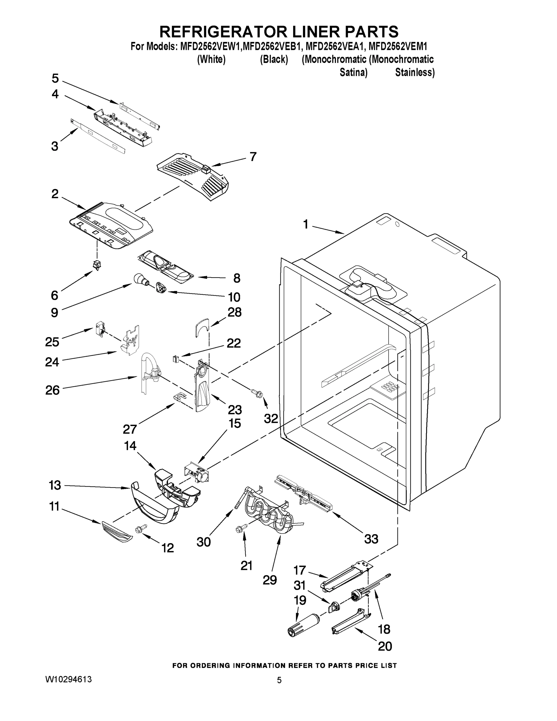 03 - REFRIGERATOR LINER PARTS