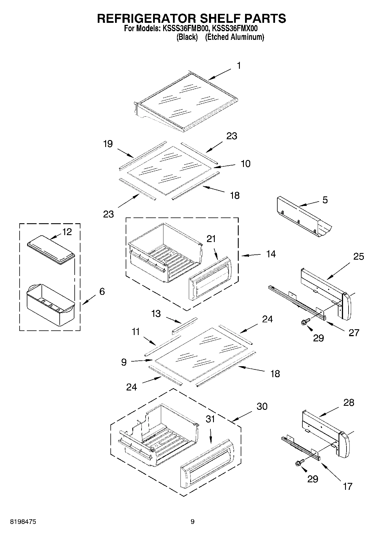 07 - REFRIGERATOR SHELF PARTS
