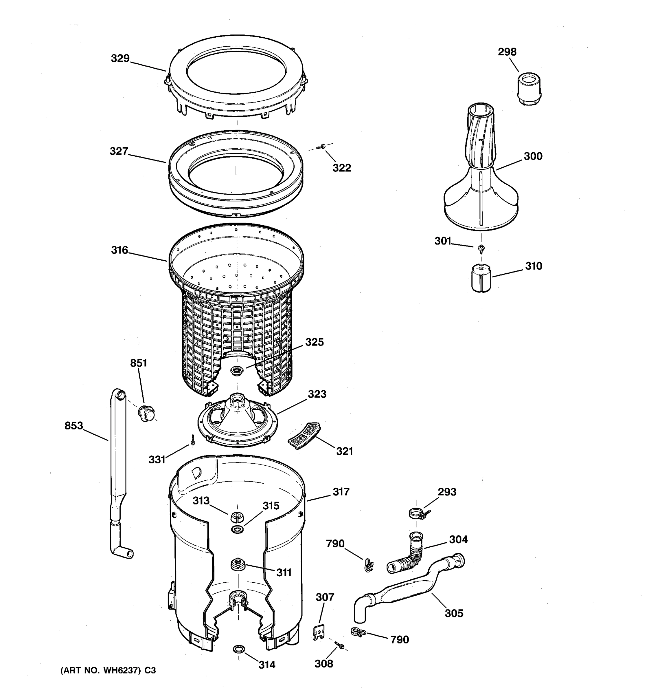 TUB, BASKET & AGITATOR