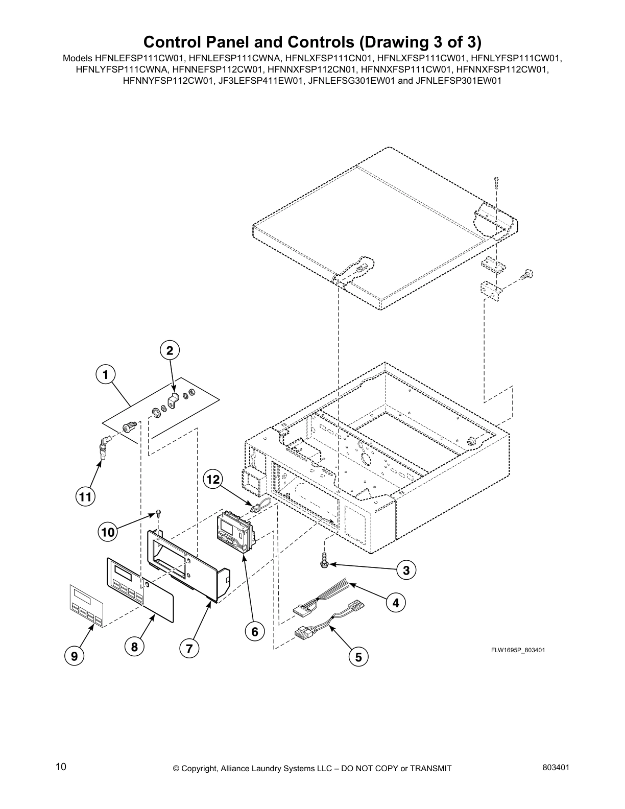 Control Panel and Controls (Drawing 3 of 3)
