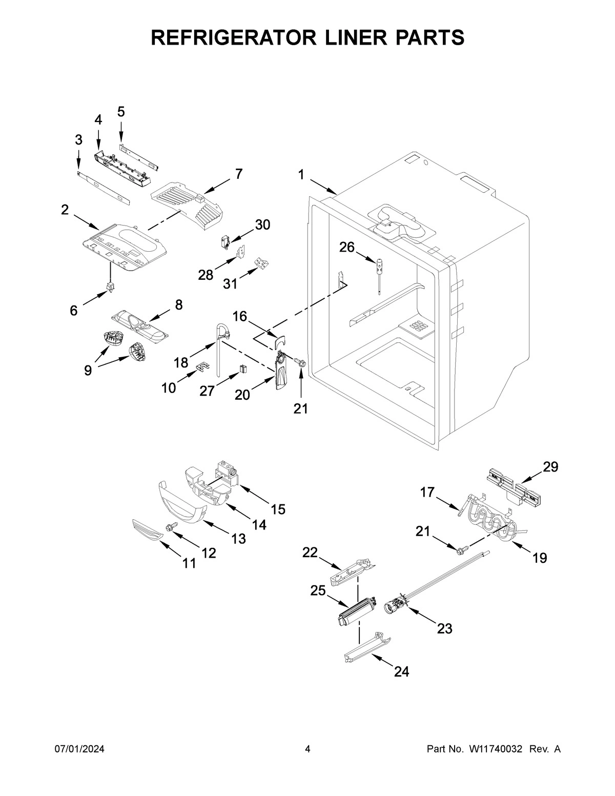 03 - REFRIGERATOR LINER PARTS