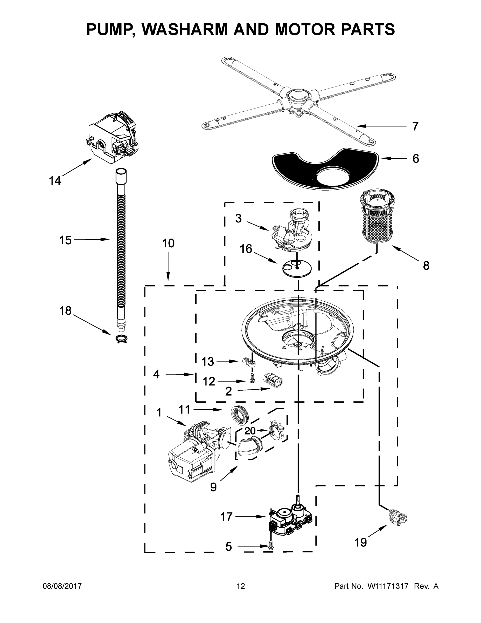 07 - PUMP, WASHARM AND MOTOR PARTS