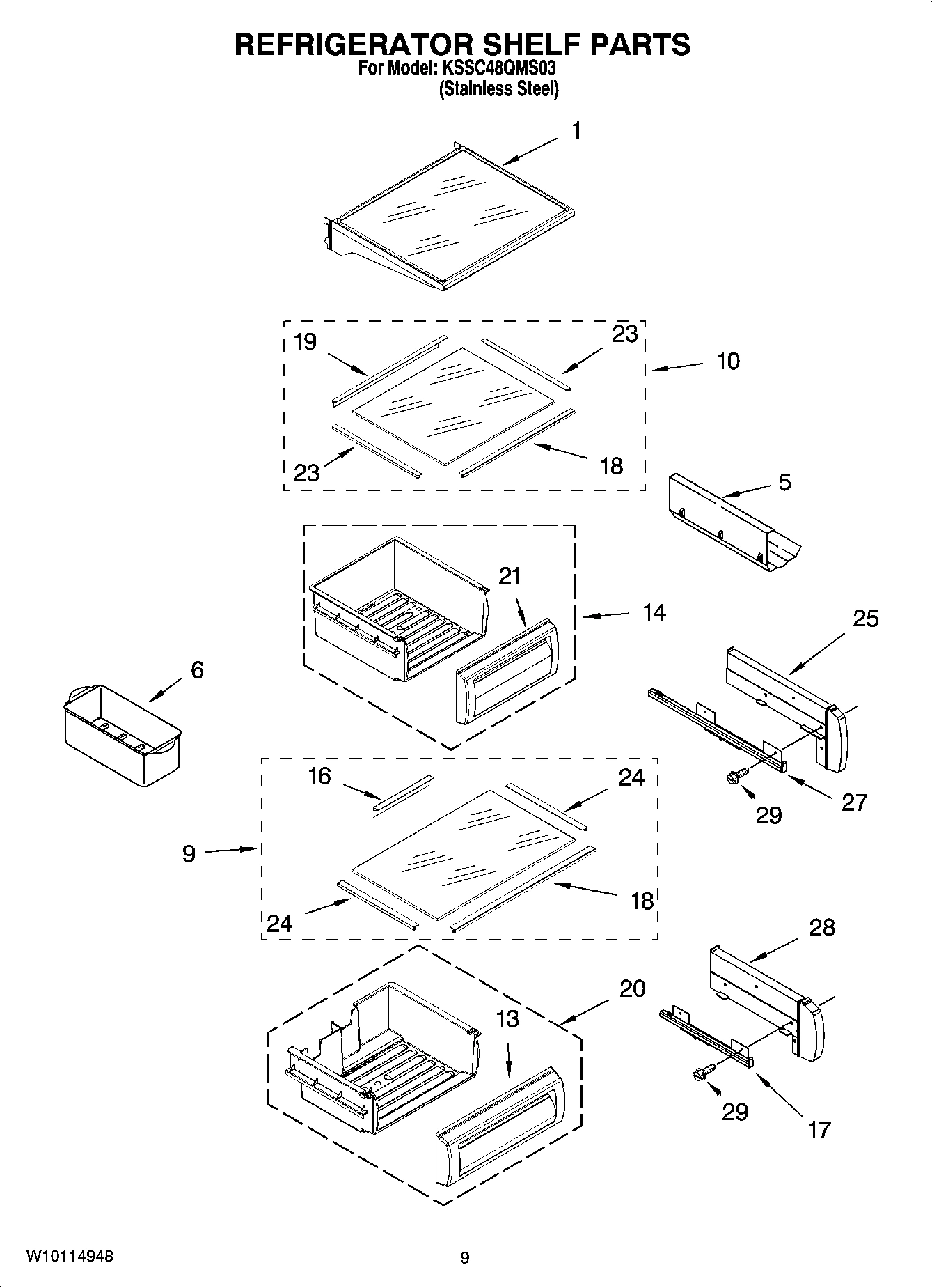 07 - REFRIGERATOR SHELF PARTS