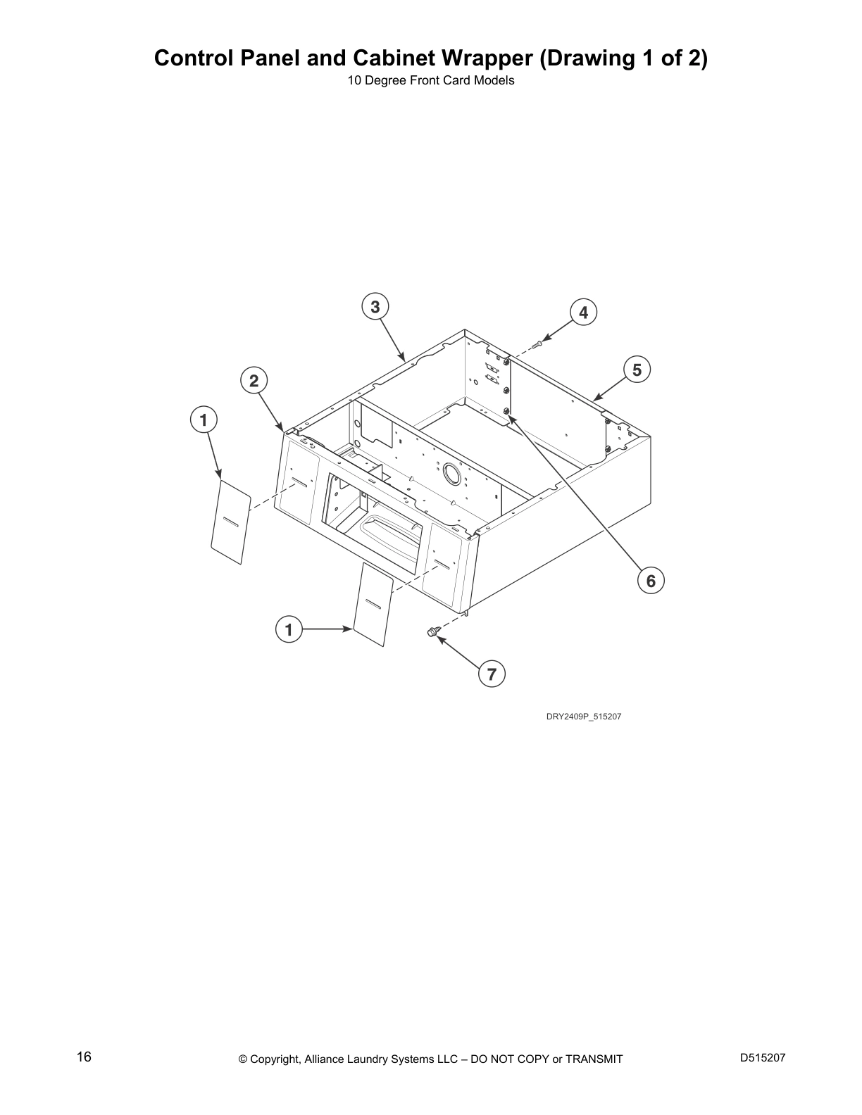 Control Panel and Cabinet Wrapper (Drawing 1 of 2)