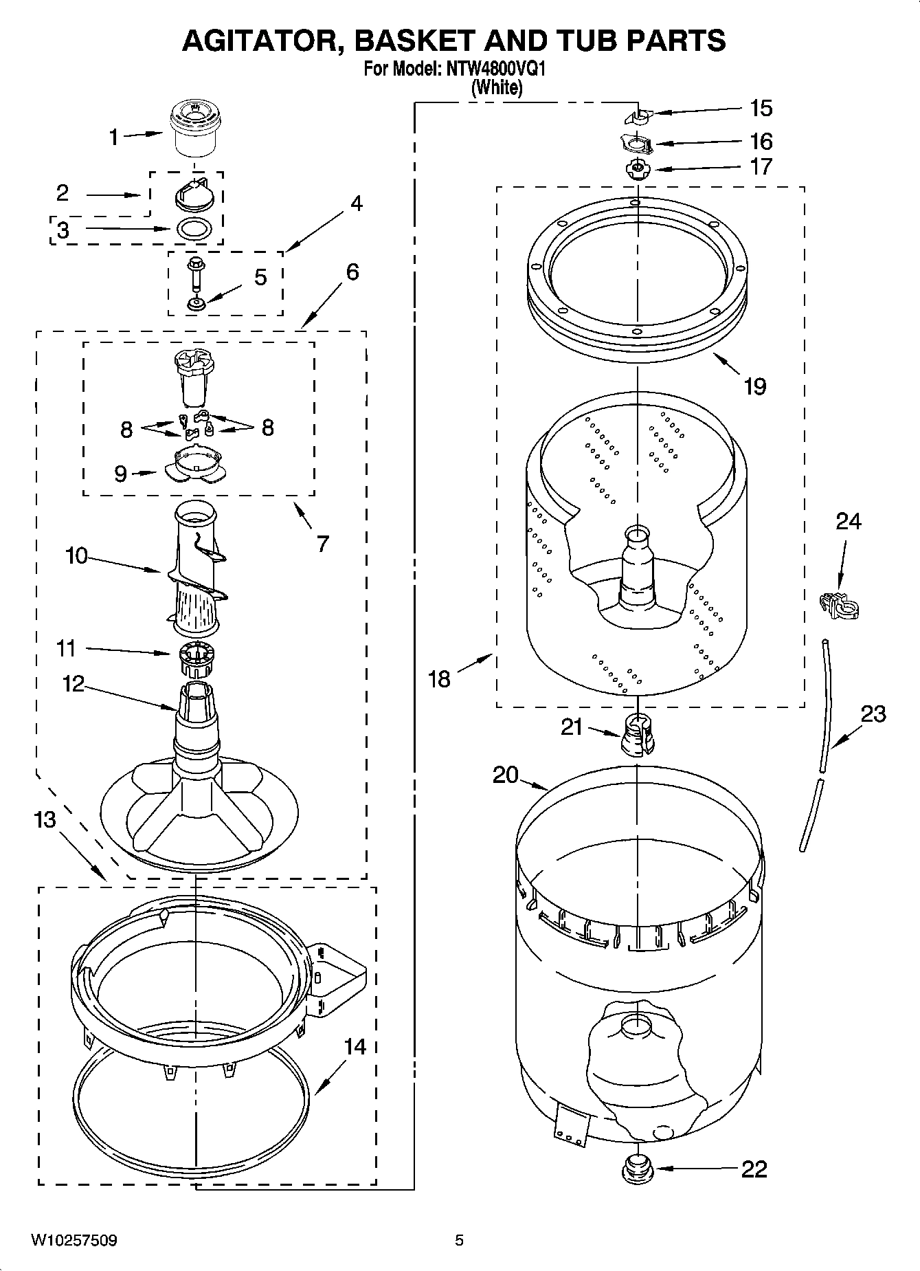 03 - AGITATOR, BASKET AND TUB PARTS