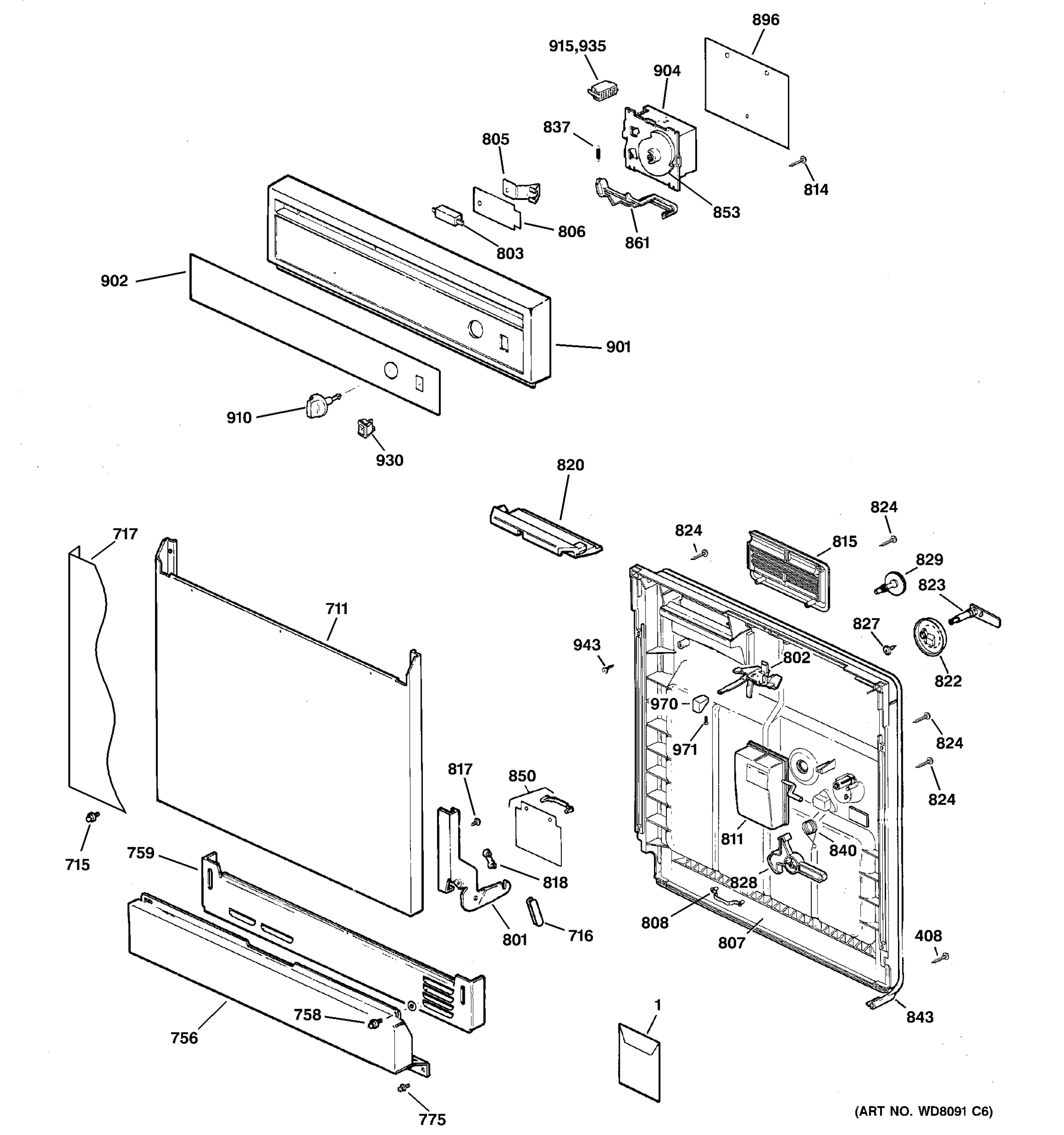 ESCUTCHEON & DOOR ASSEMBLY