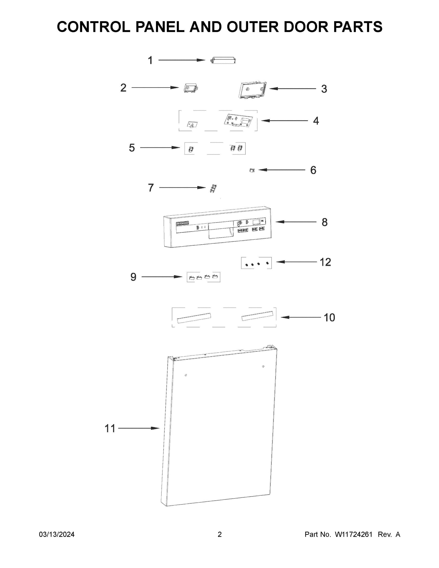 02 - CONTROL PANEL AND OUTER DOOR PARTS