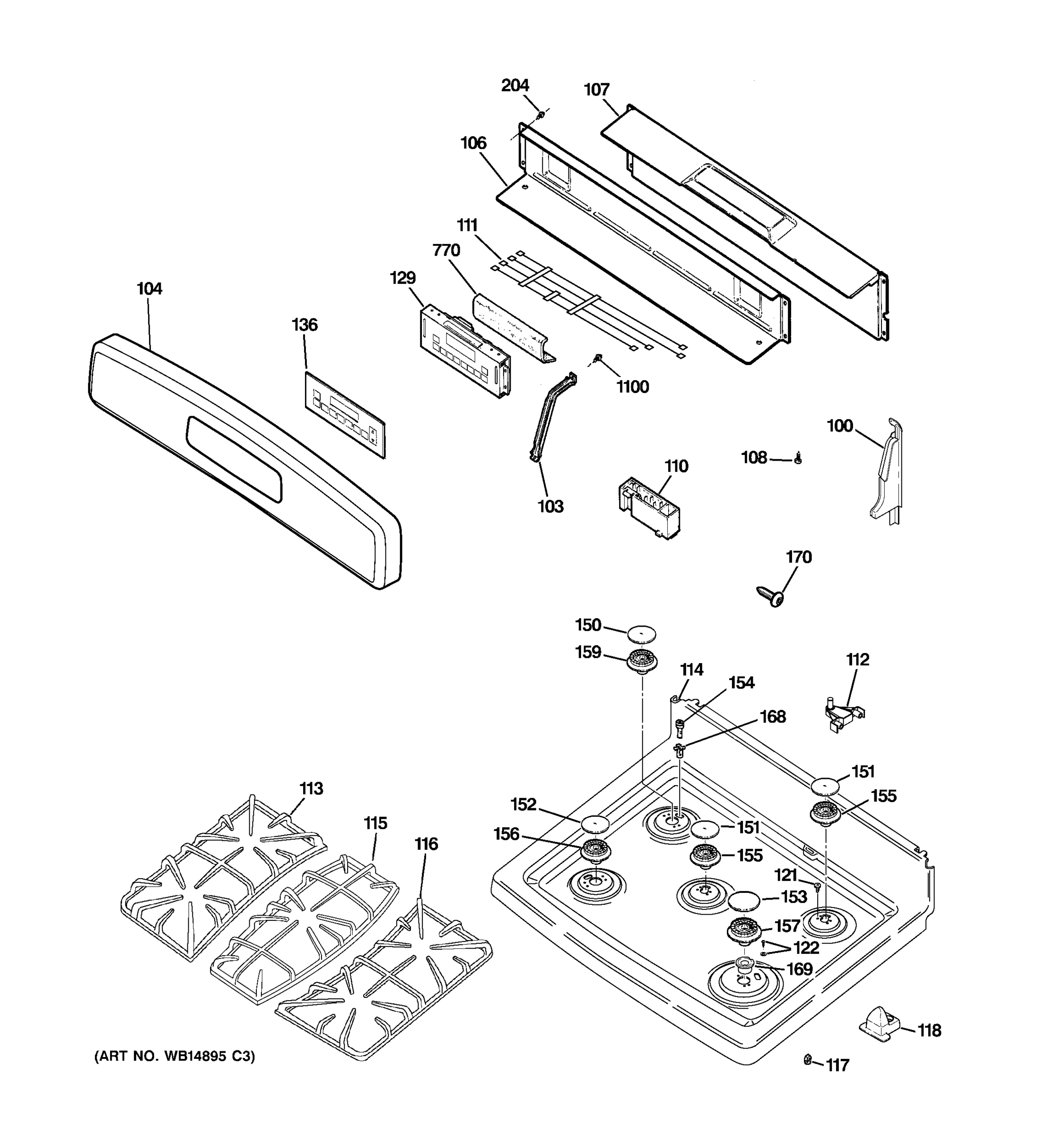 CONTROL PANEL & COOKTOP