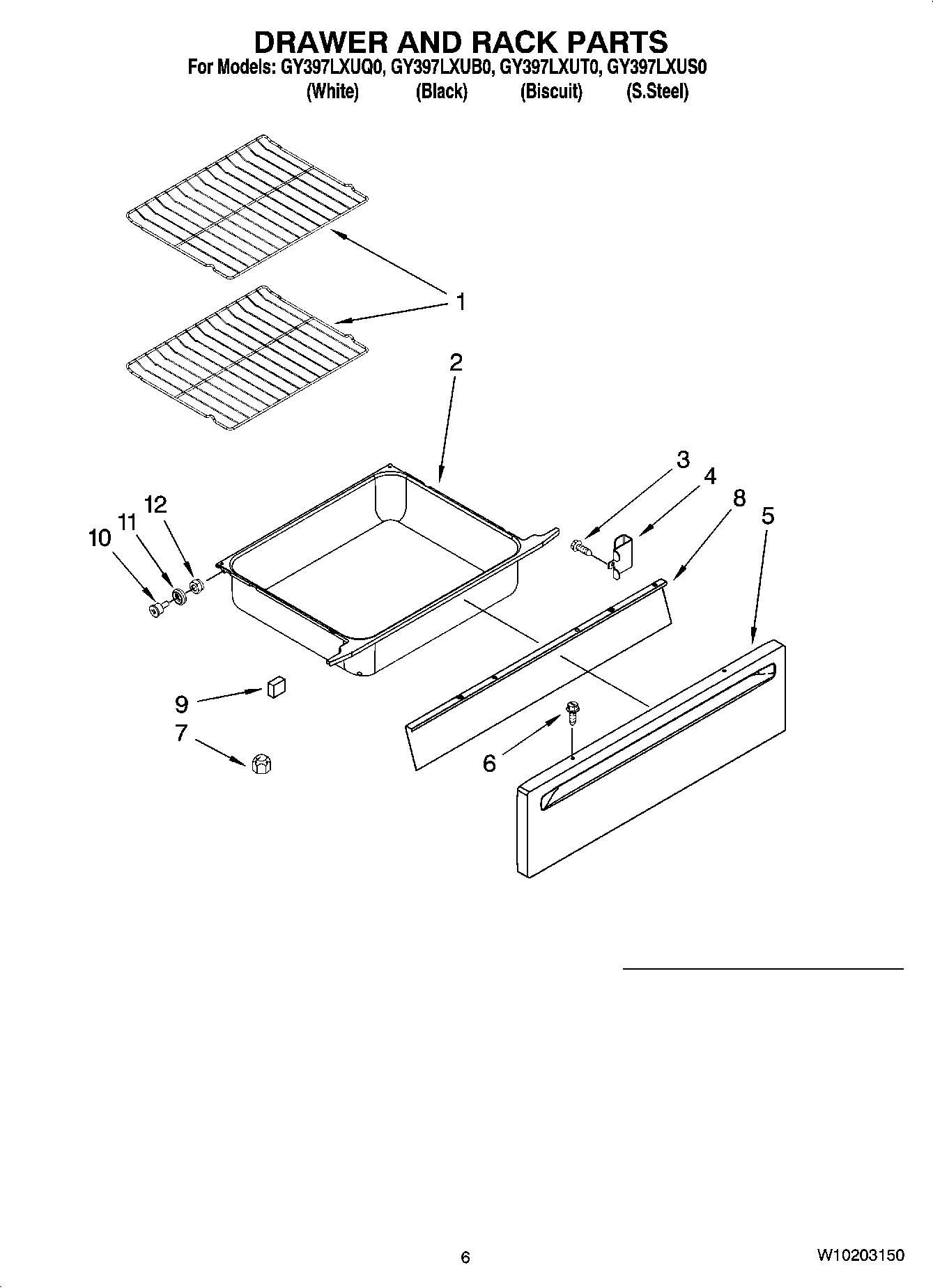 05 - DRAWER AND RACK PARTS, OPTIONAL PARTS (NOT INCLUDED)