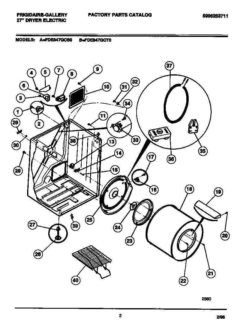 02 - CABINET, DRUM, HEATER ASSEMBLY
