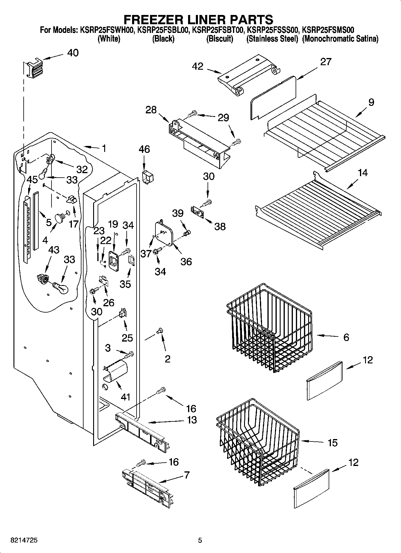 04 - FREEZER LINER PARTS