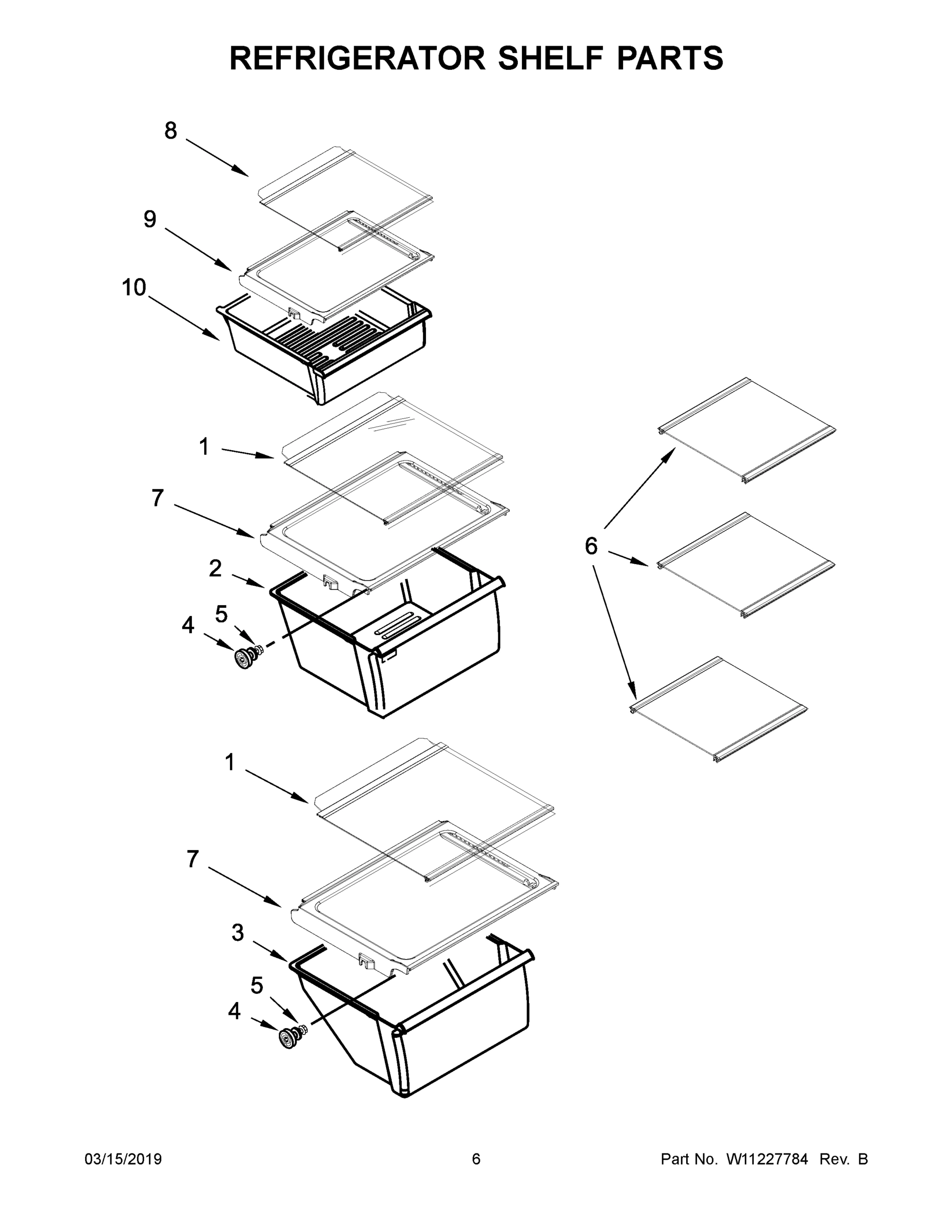 04 - REFRIGERATOR SHELF PARTS