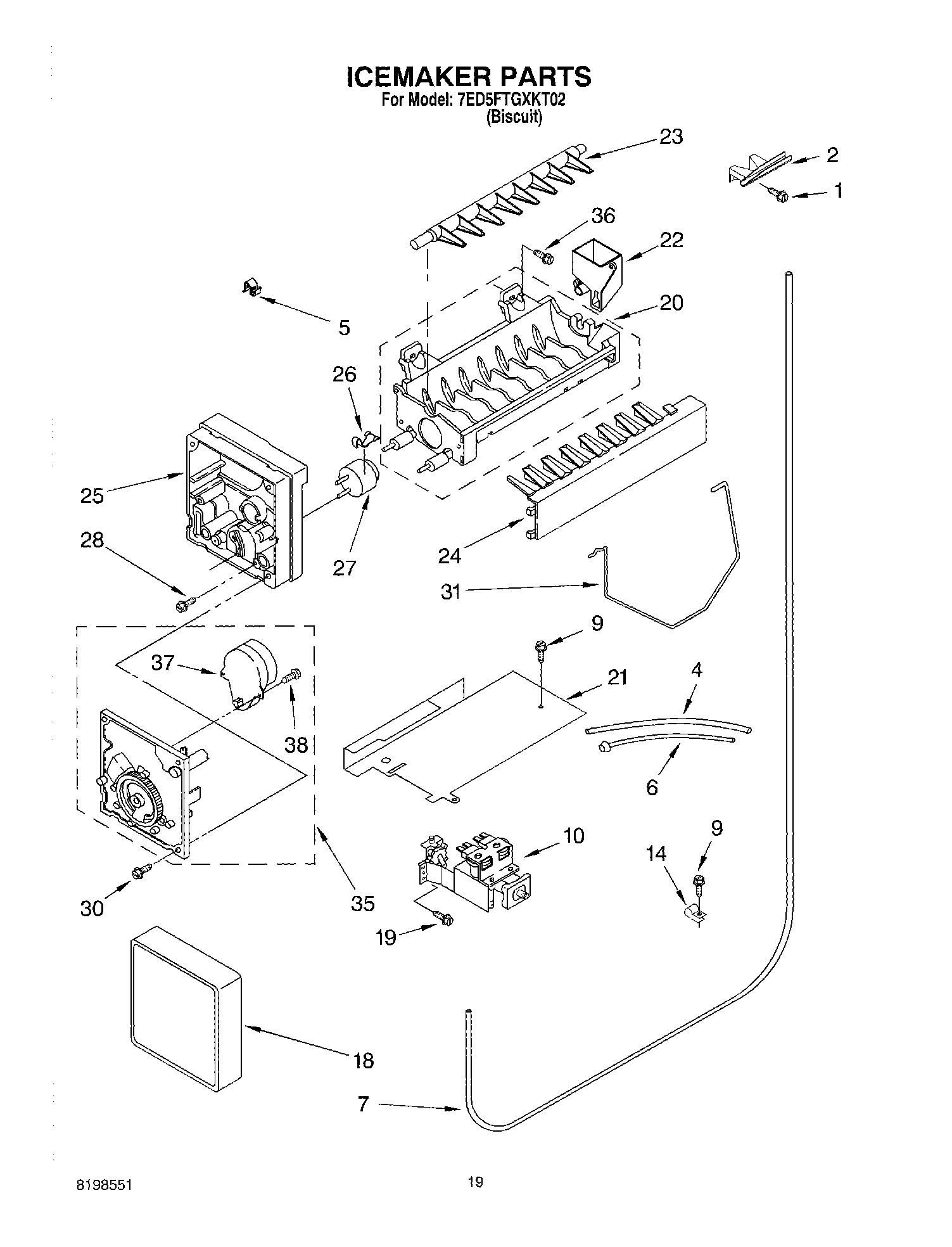 12 - ICEMAKER PARTS, PARTS NOT ILLUSTRATED