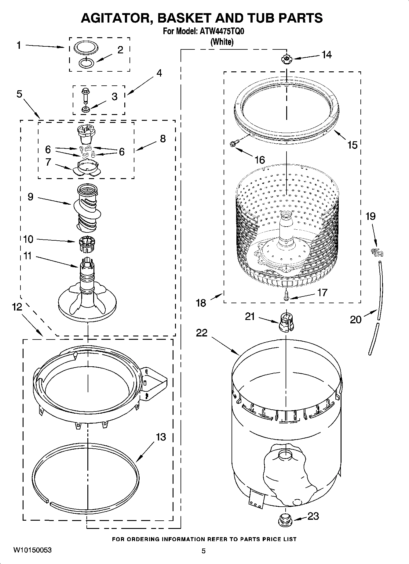 03 - AGITATOR, BASKET AND TUB PARTS