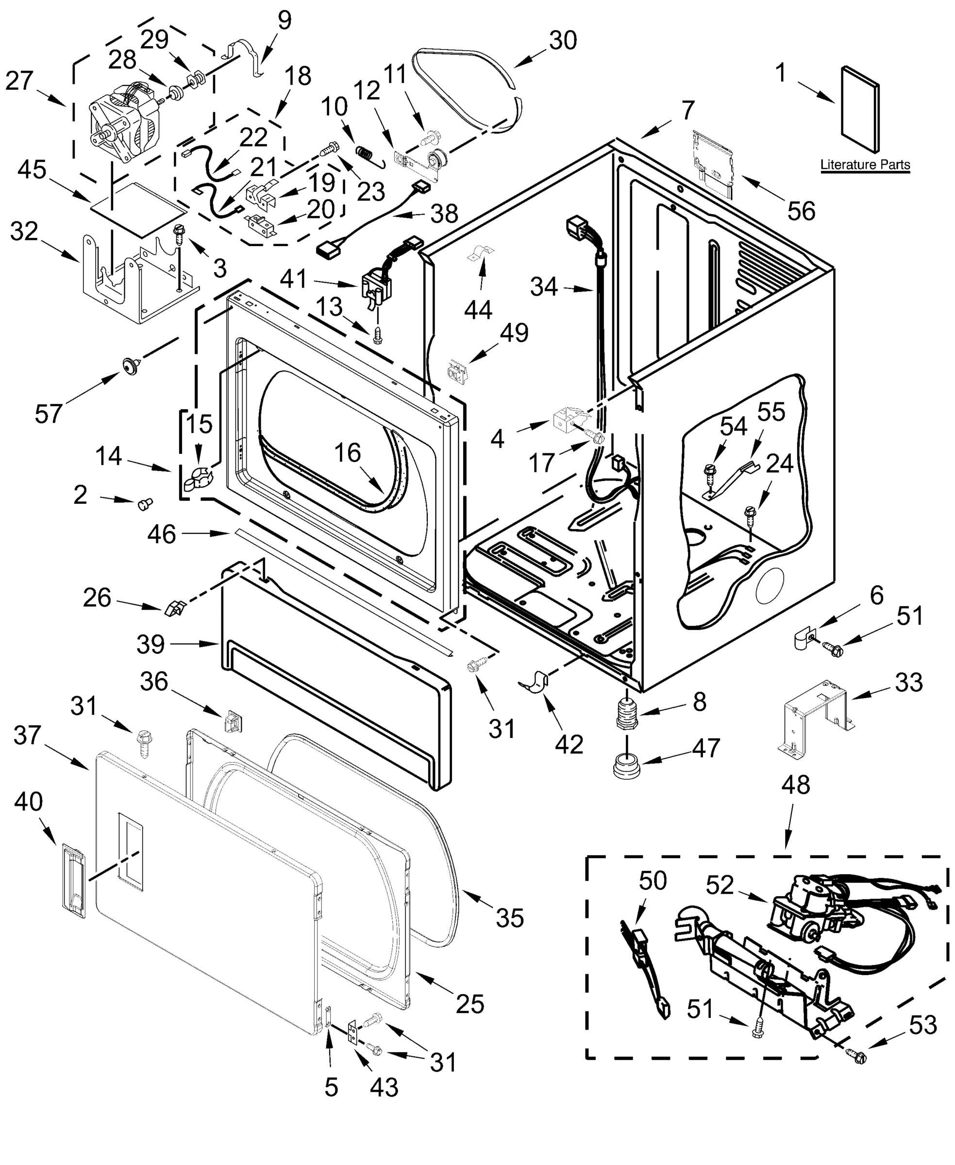 LOWER CABINET AND FRONT PANEL PARTS