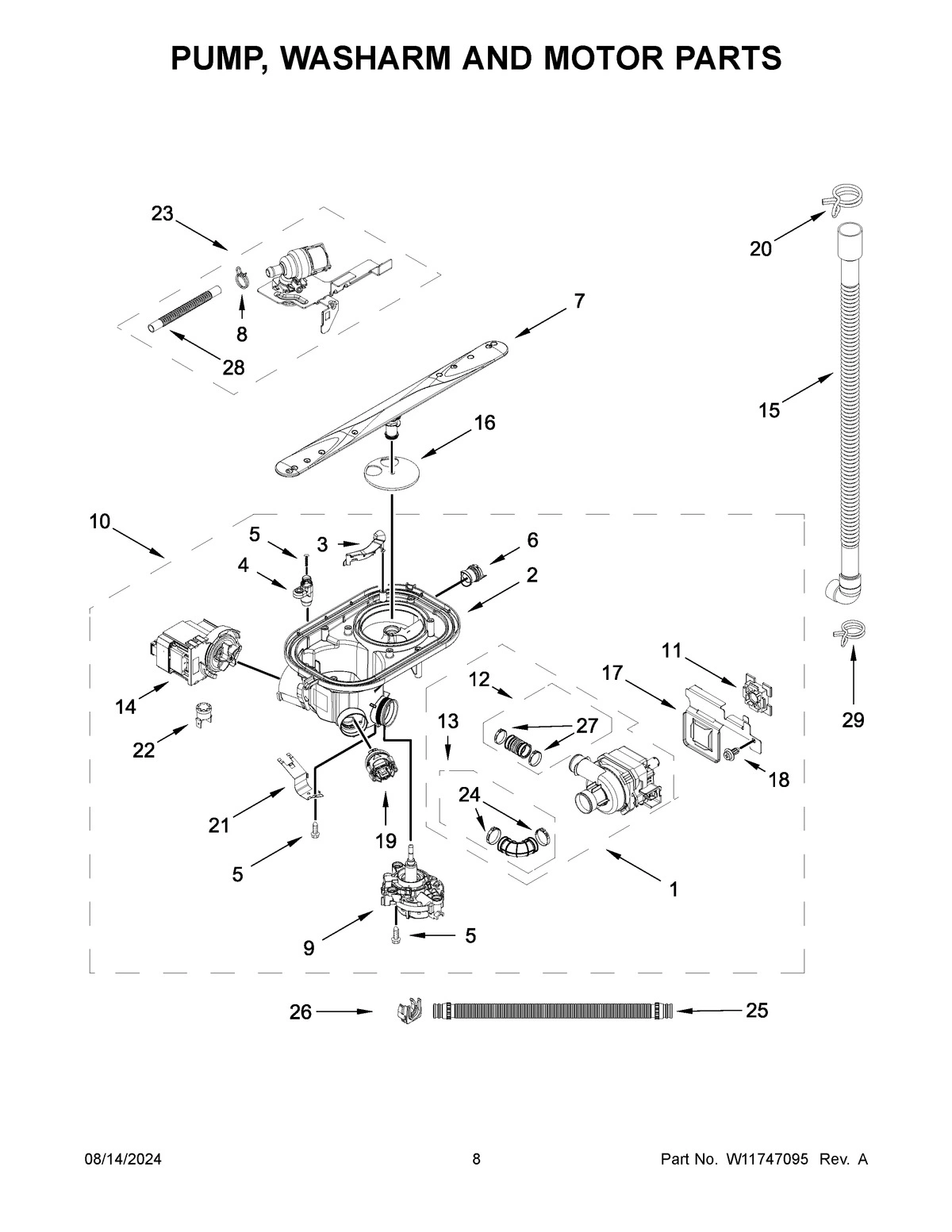 05 - PUMP, WASHARM AND MOTOR PARTS