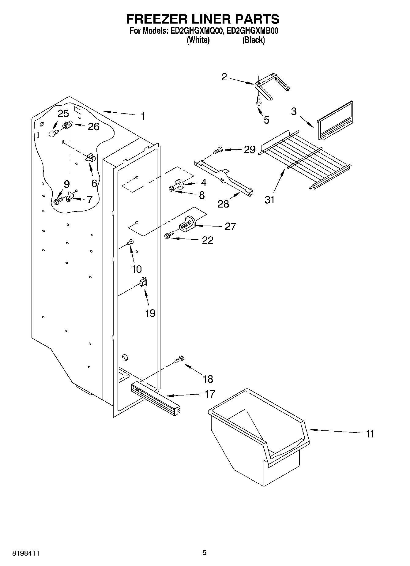 04 - FREEZER LINER PARTS