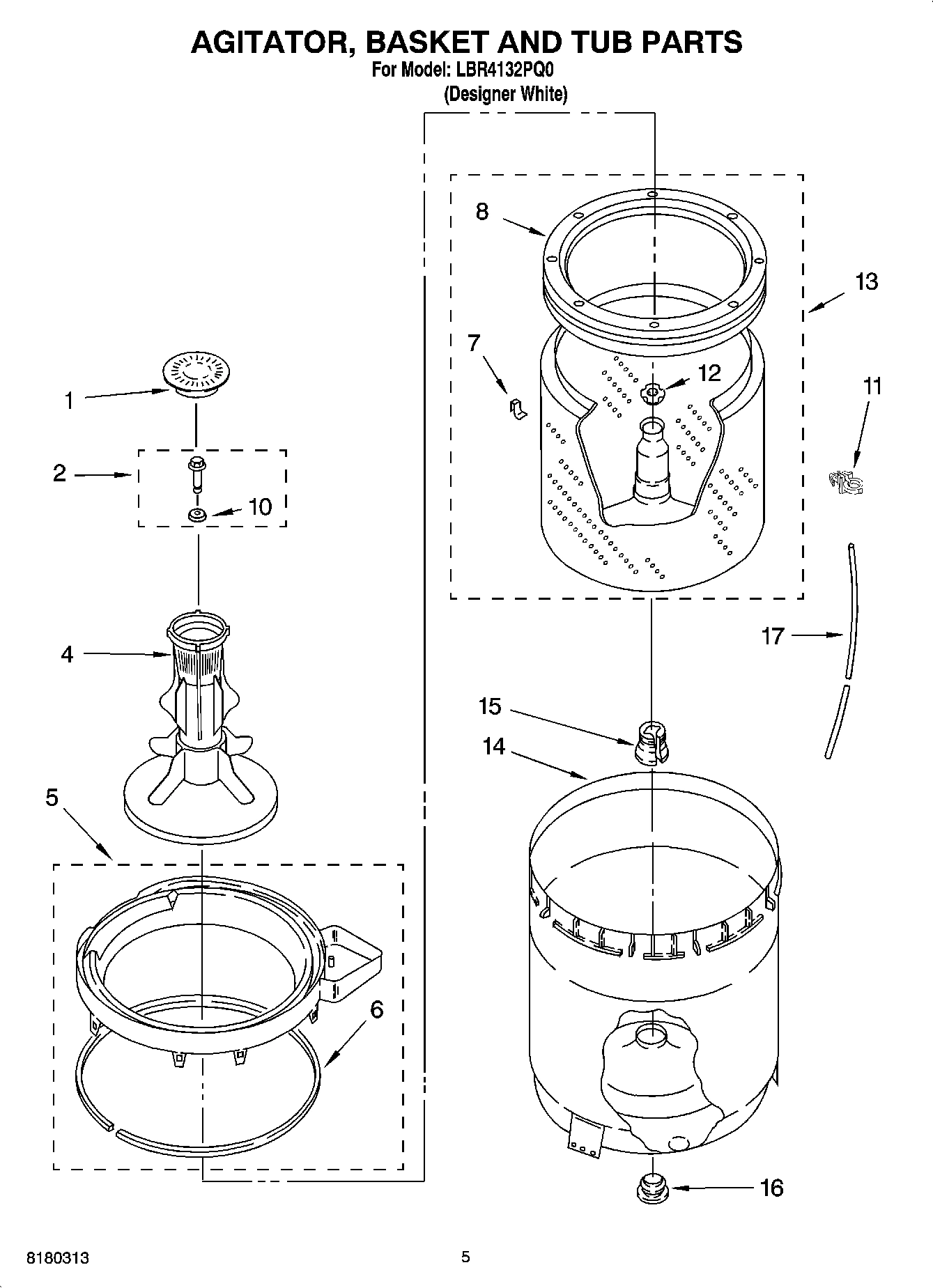 03 - AGITATOR, BASKET AND TUB PARTS
