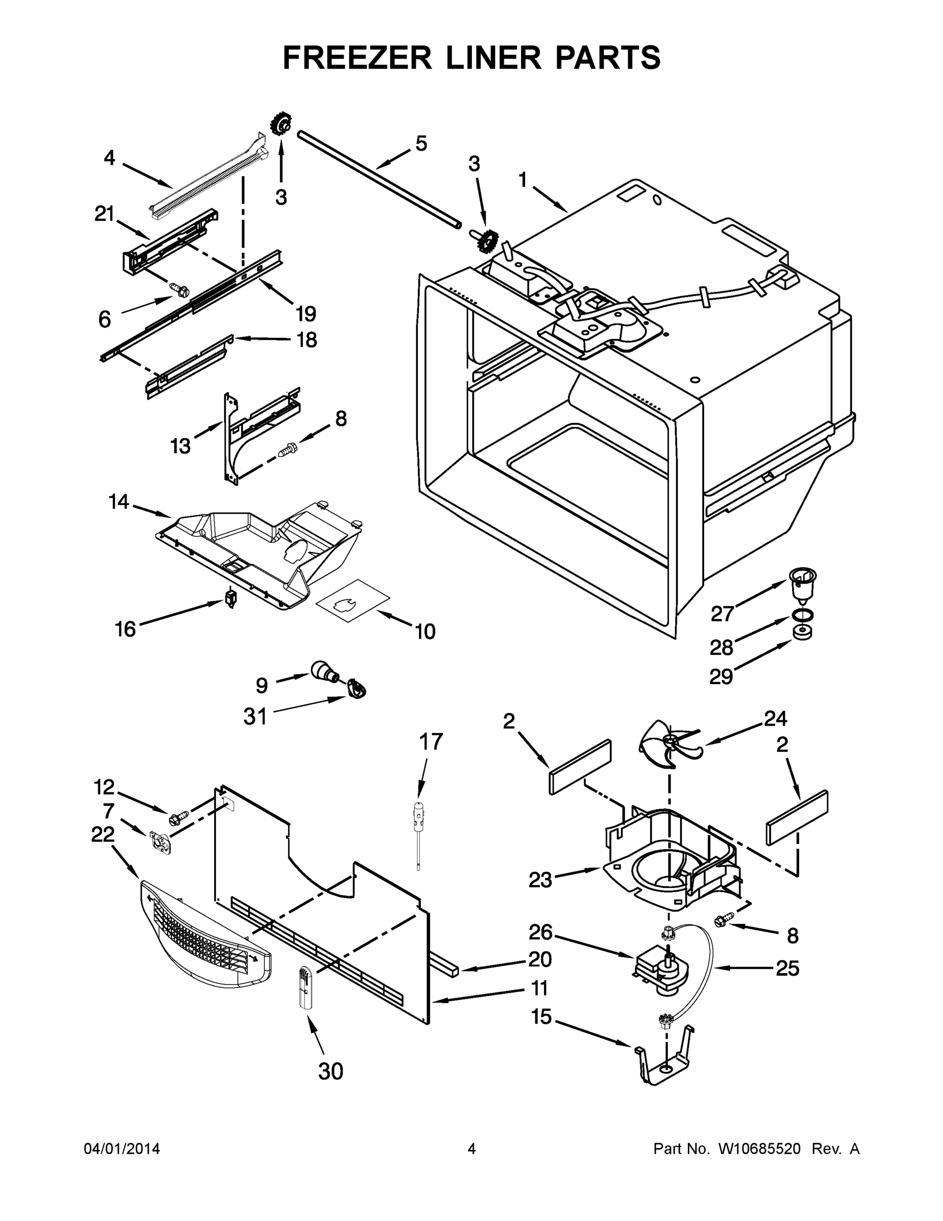 03 - FREEZER LINER PARTS
