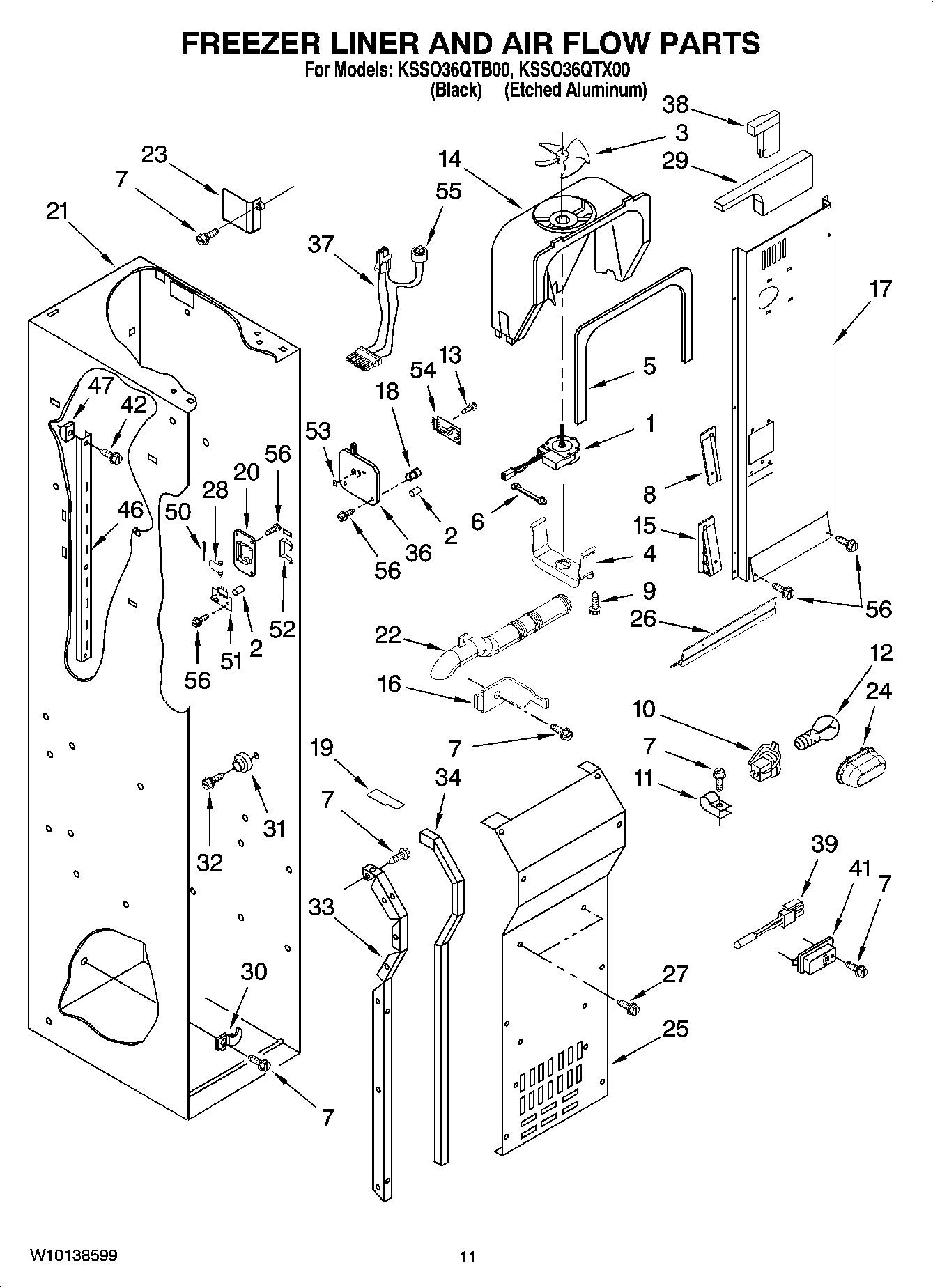 08 - FREEZER LINER AND AIR FLOW PARTS