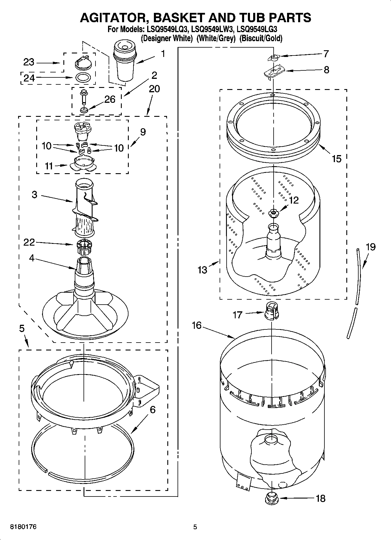 03 - AGITATOR, BASKET AND TUB PARTS