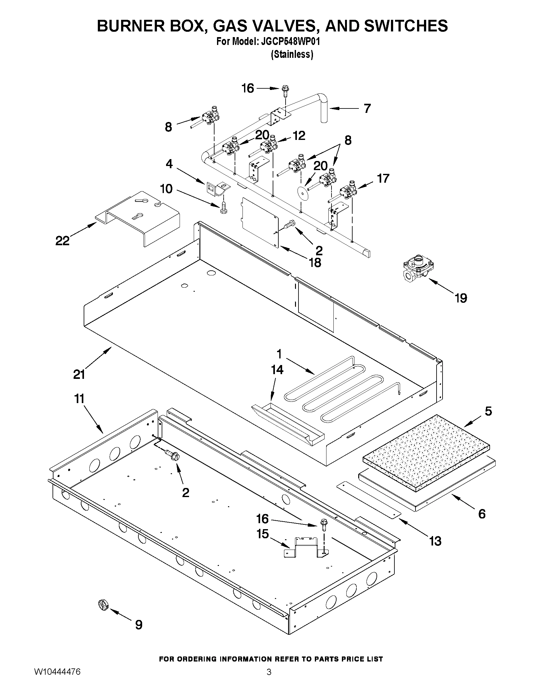 02 - BURNER BOX, GAS VALVES, AND SWITCHES