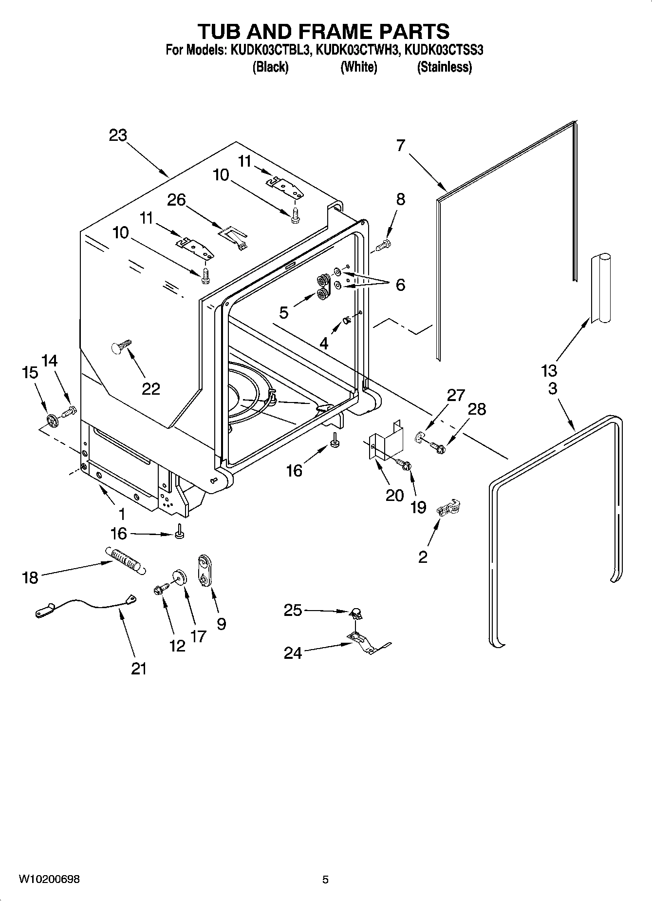05 - TUB AND FRAME PARTS