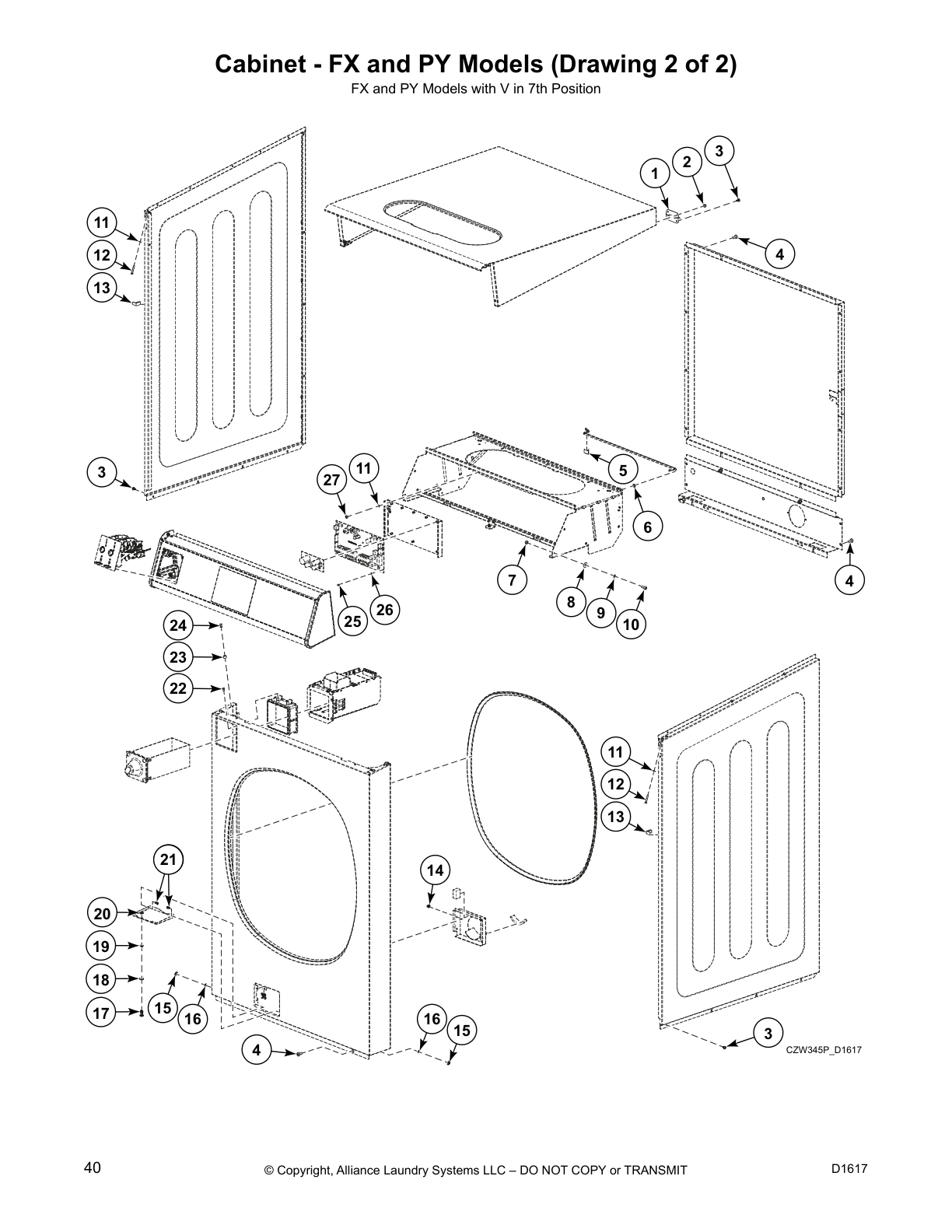 Cabinet - FX and PY Models (Drawing 2 of 2)