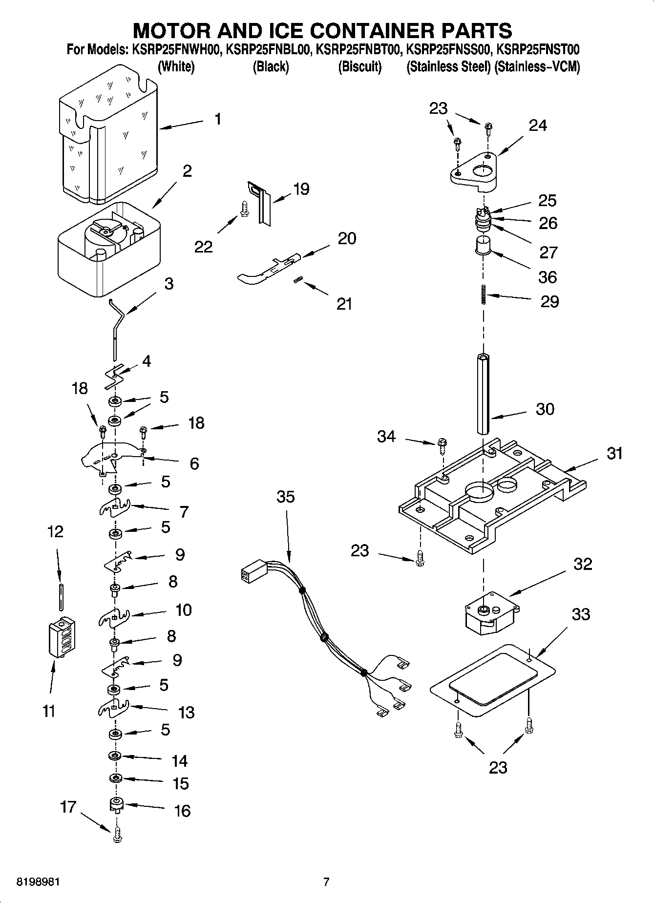 05 - MOTOR AND ICE CONTAINER PARTS