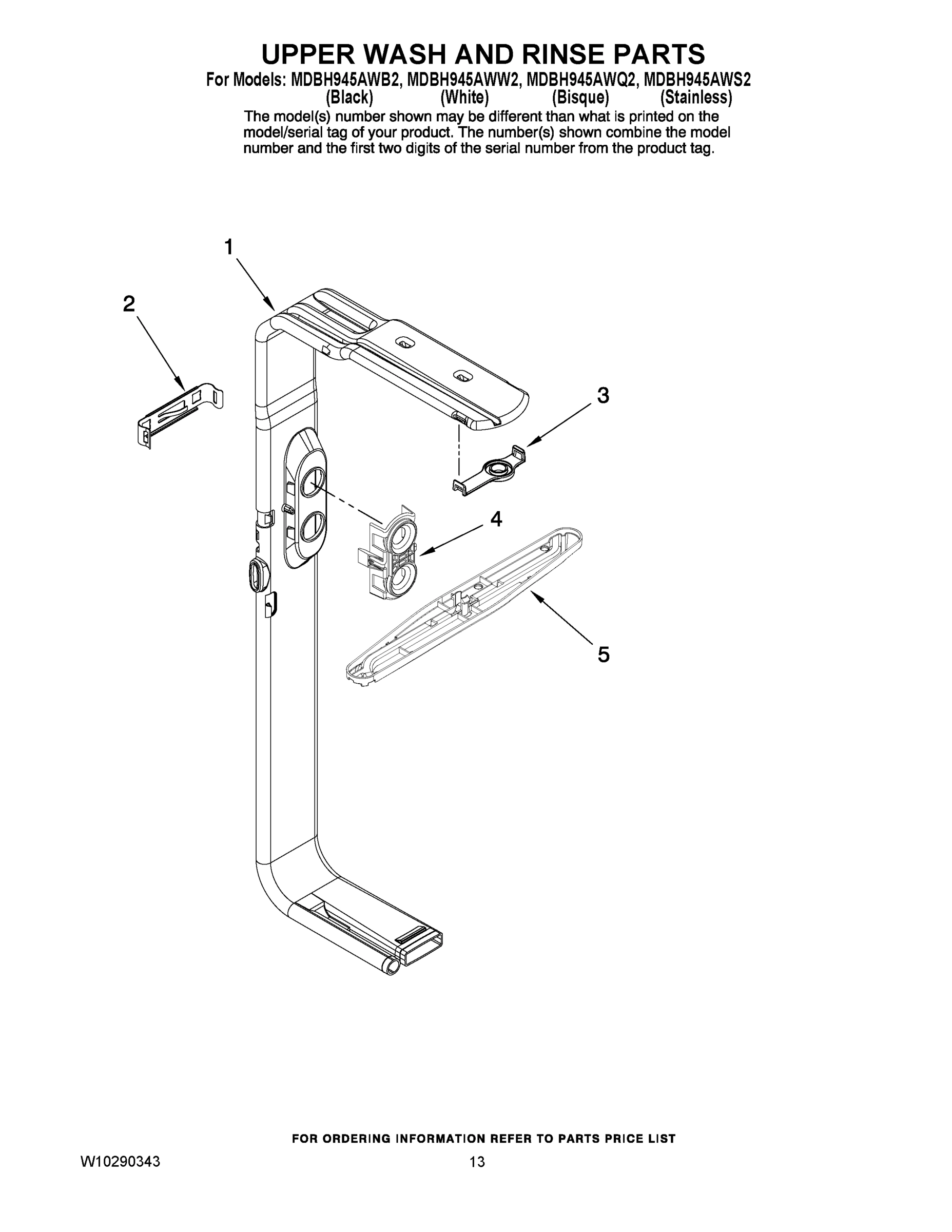 10 - UPPER WASH AND RINSE PARTS