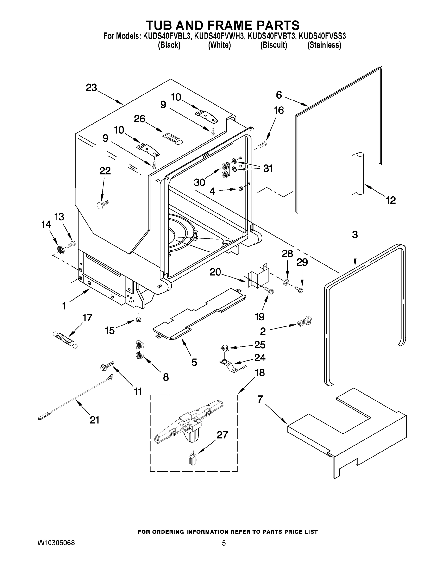 05 - TUB AND FRAME PARTS