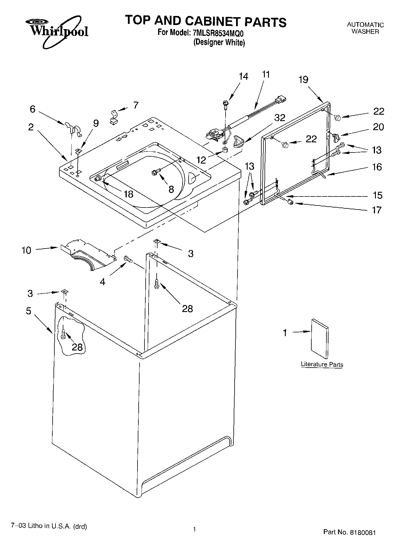 01 - TOP AND CABINET PARTS