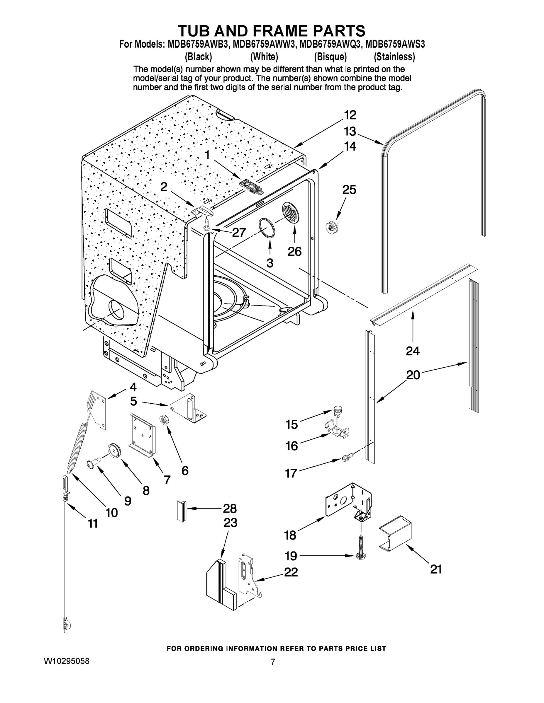07 - TUB AND FRAME PARTS