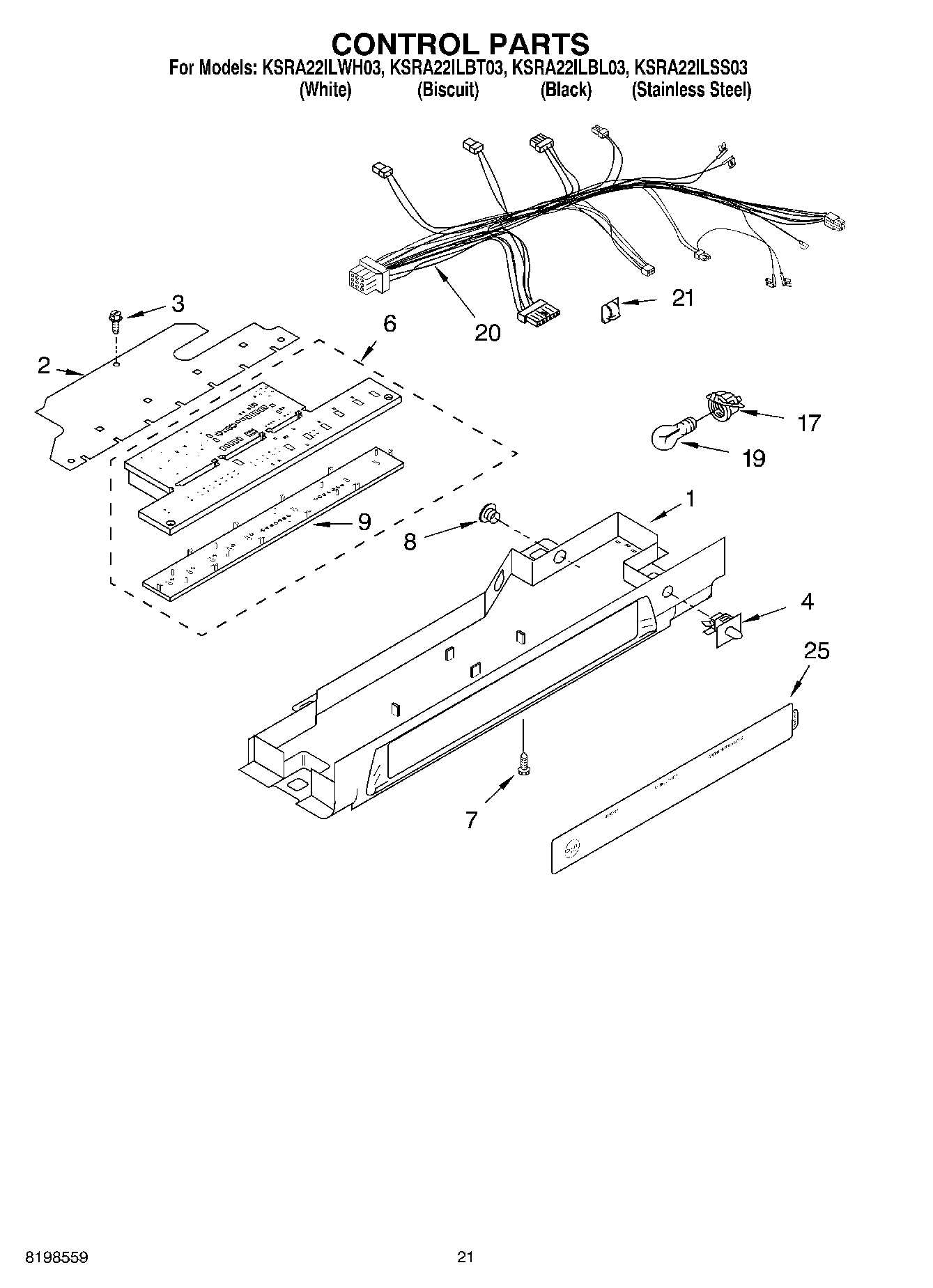 12 - CONTROL PARTS, PARTS NOT ILLUSTRATED