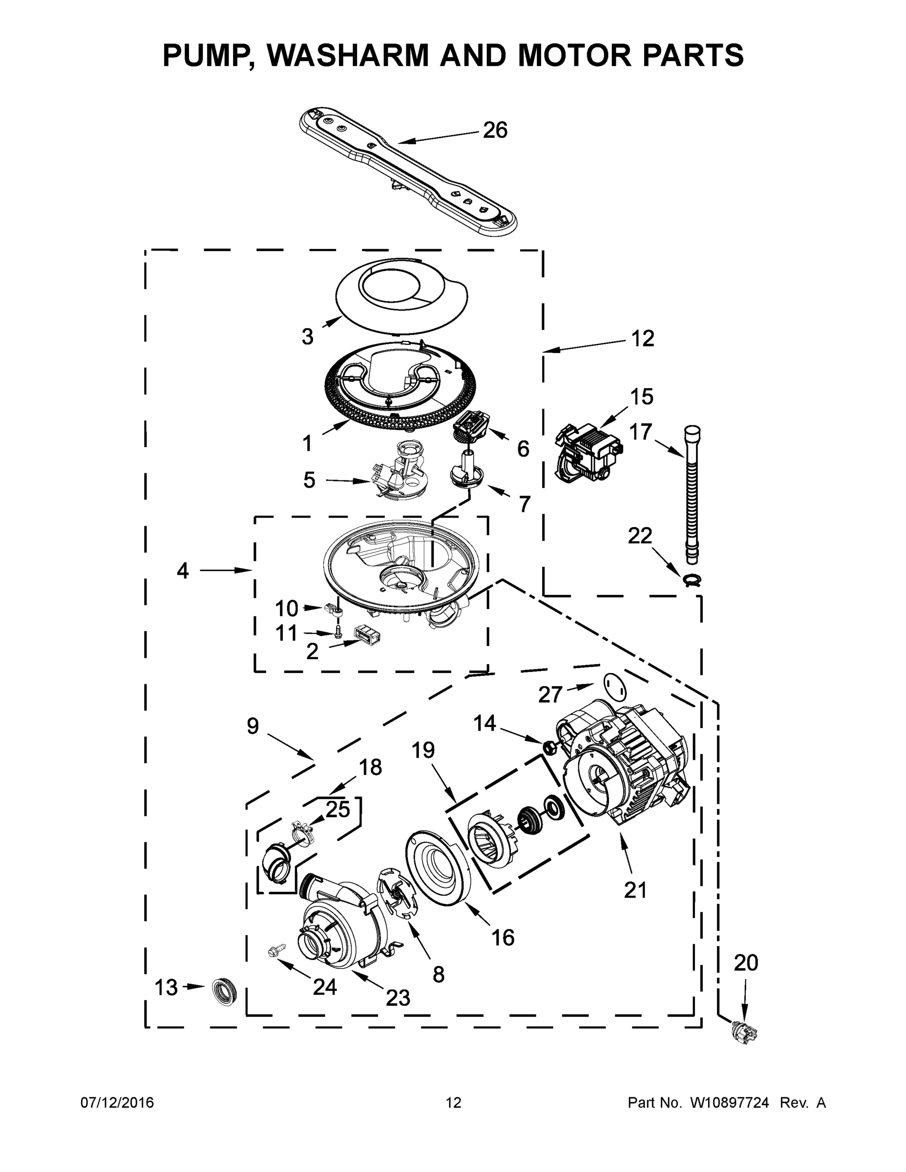 07 - PUMP, WASHARM AND MOTOR PARTS