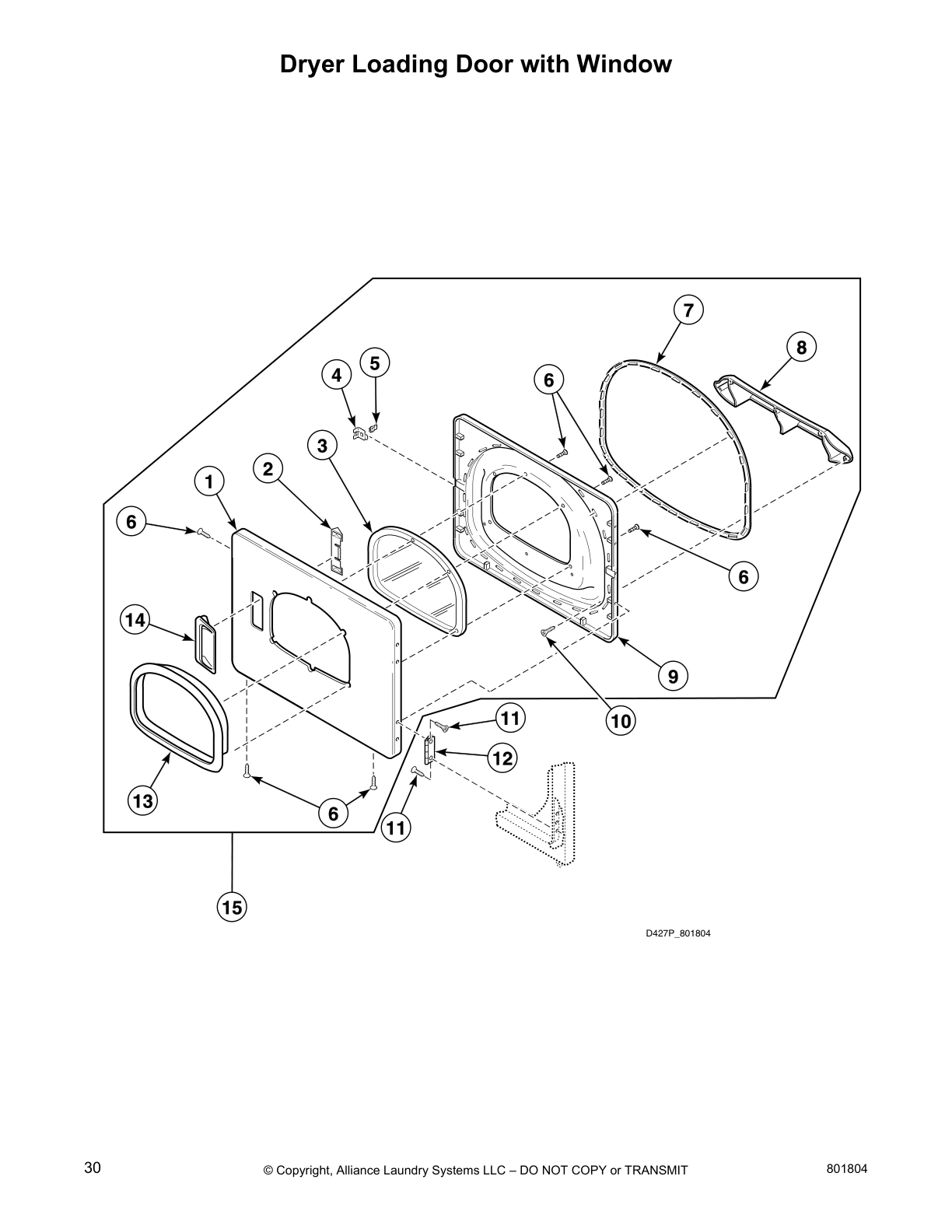 Dryer Loading Door with Window