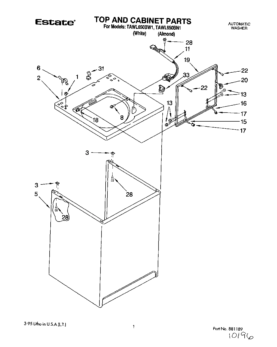 01 - TOP AND CABINET, LIT/OPTIONAL