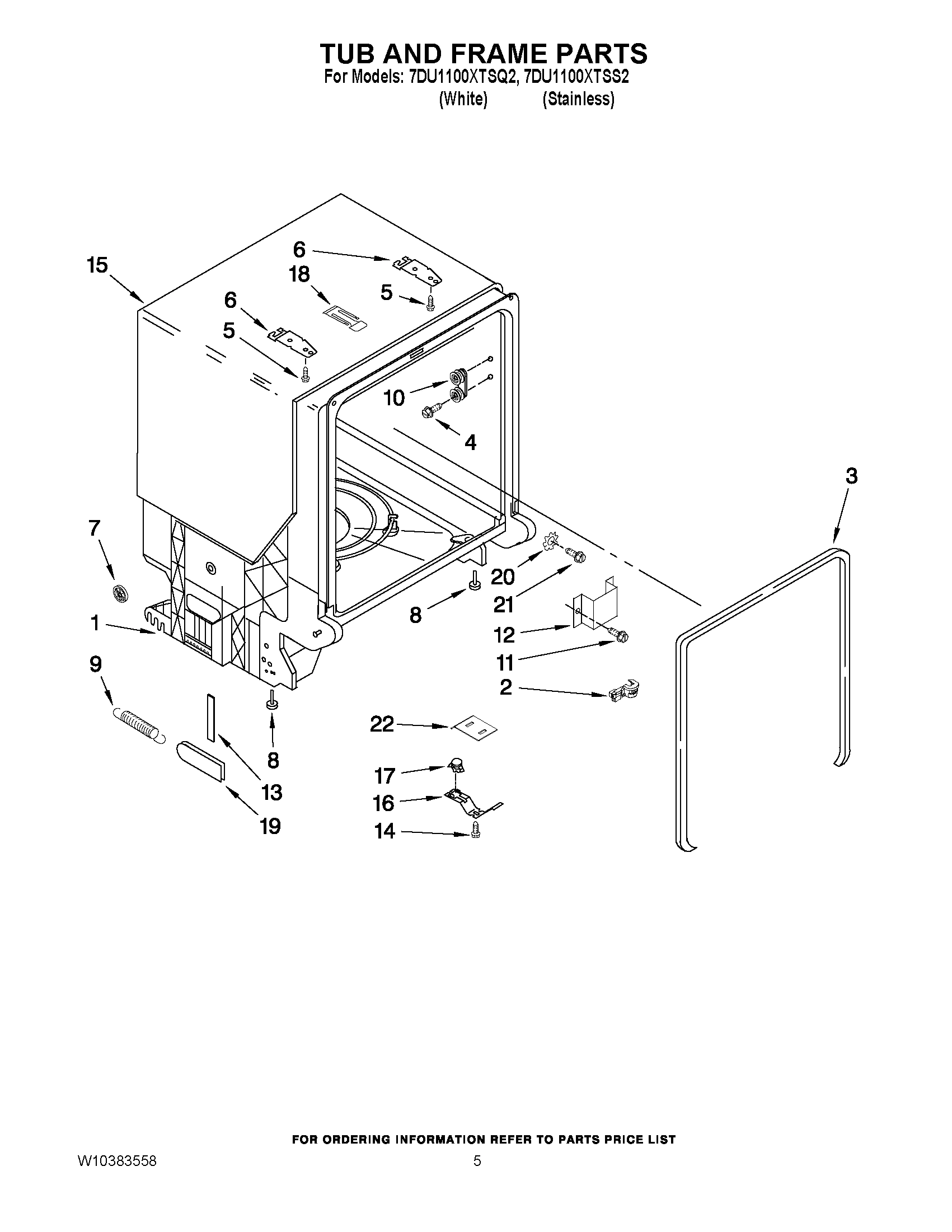 05 - TUB AND FRAME PARTS