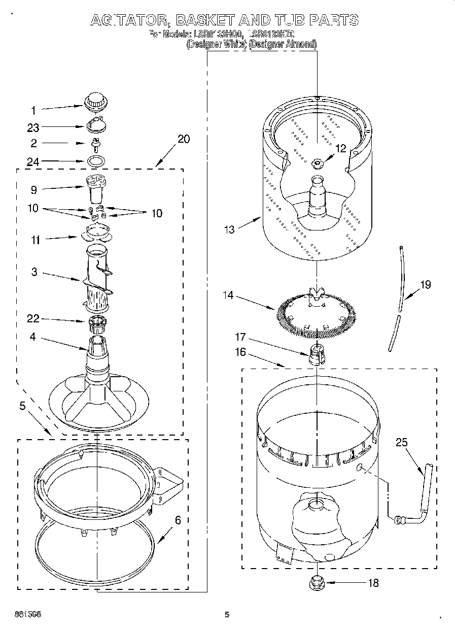 03 - AGITATOR, BASKET AND TUB