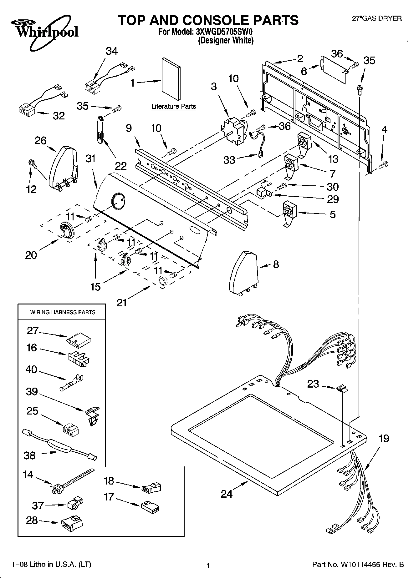 01 - TOP AND CONSOLE PARTS